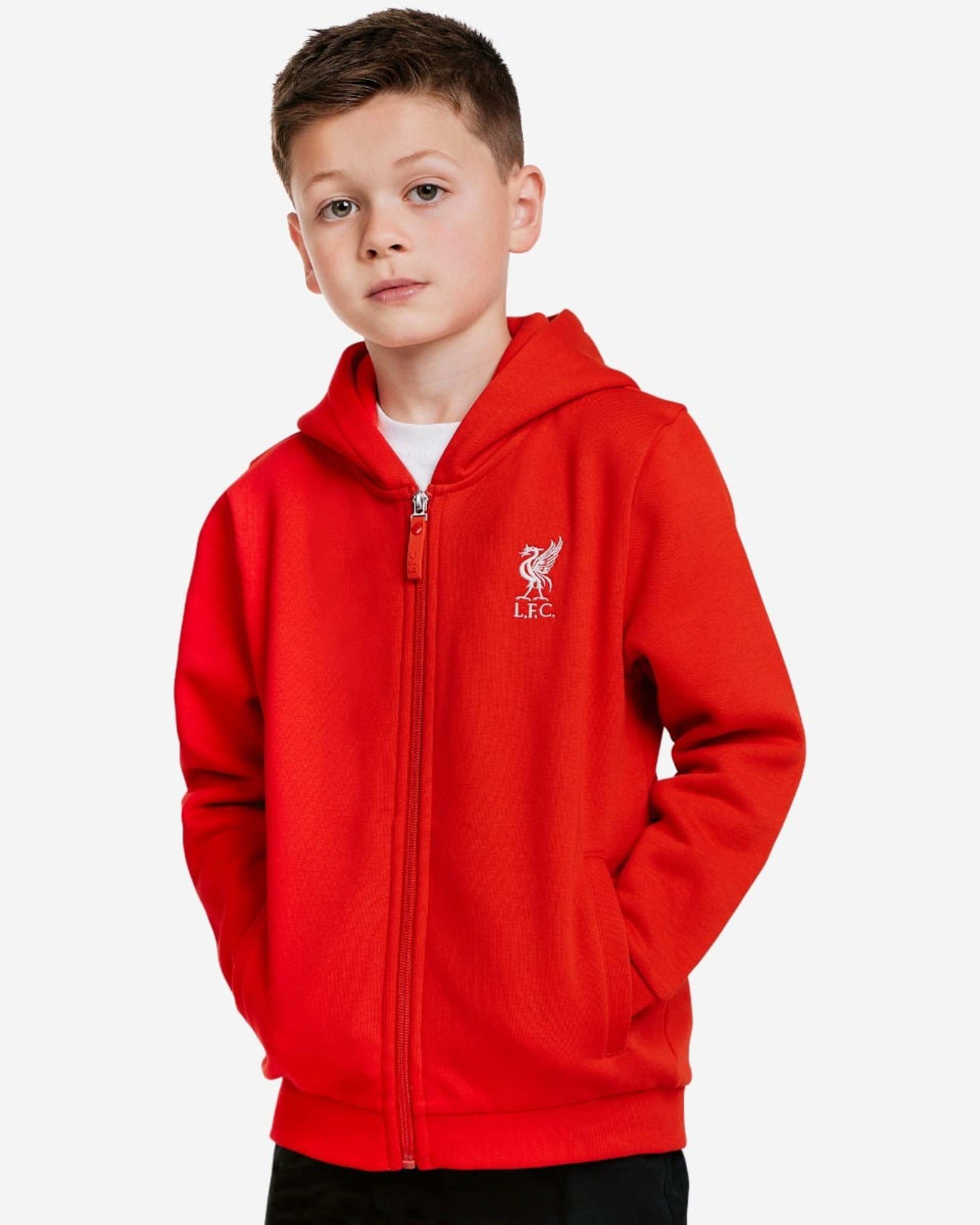 Sudadera con capucha y cremallera para bebés LFC roja - Image 1