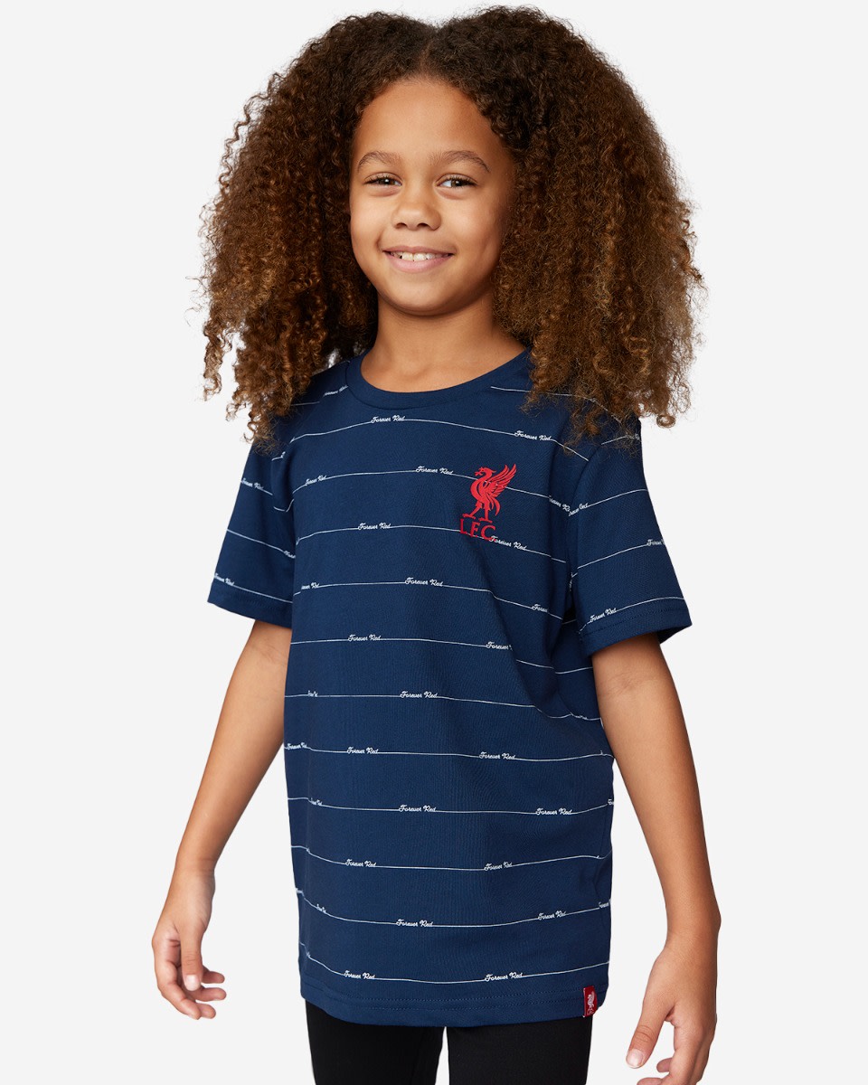 LFC Junior Stripe Text Tee Navy - Image 2