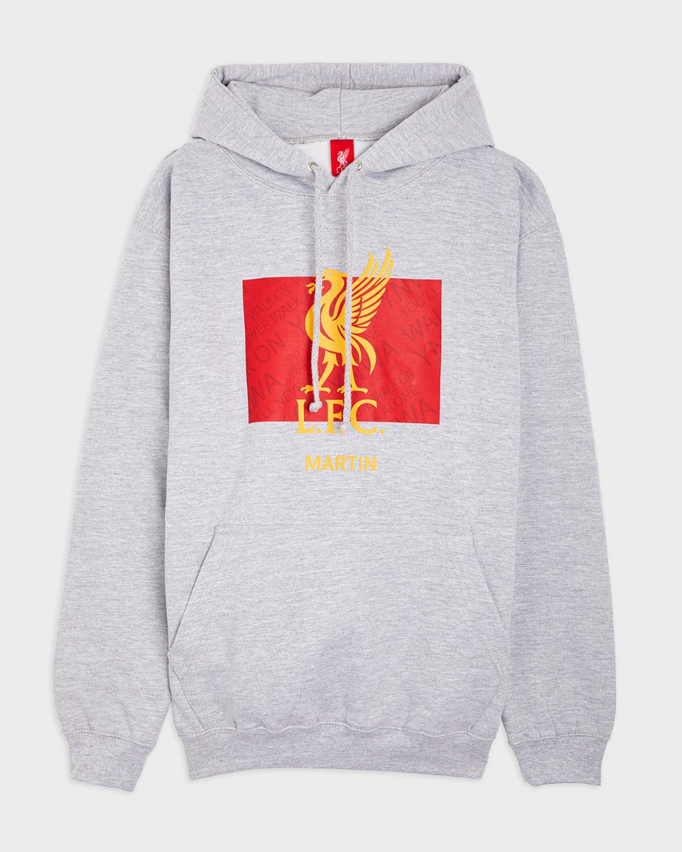 Sweat à capuche gris personnalisé LFC Liverbird - Image 2