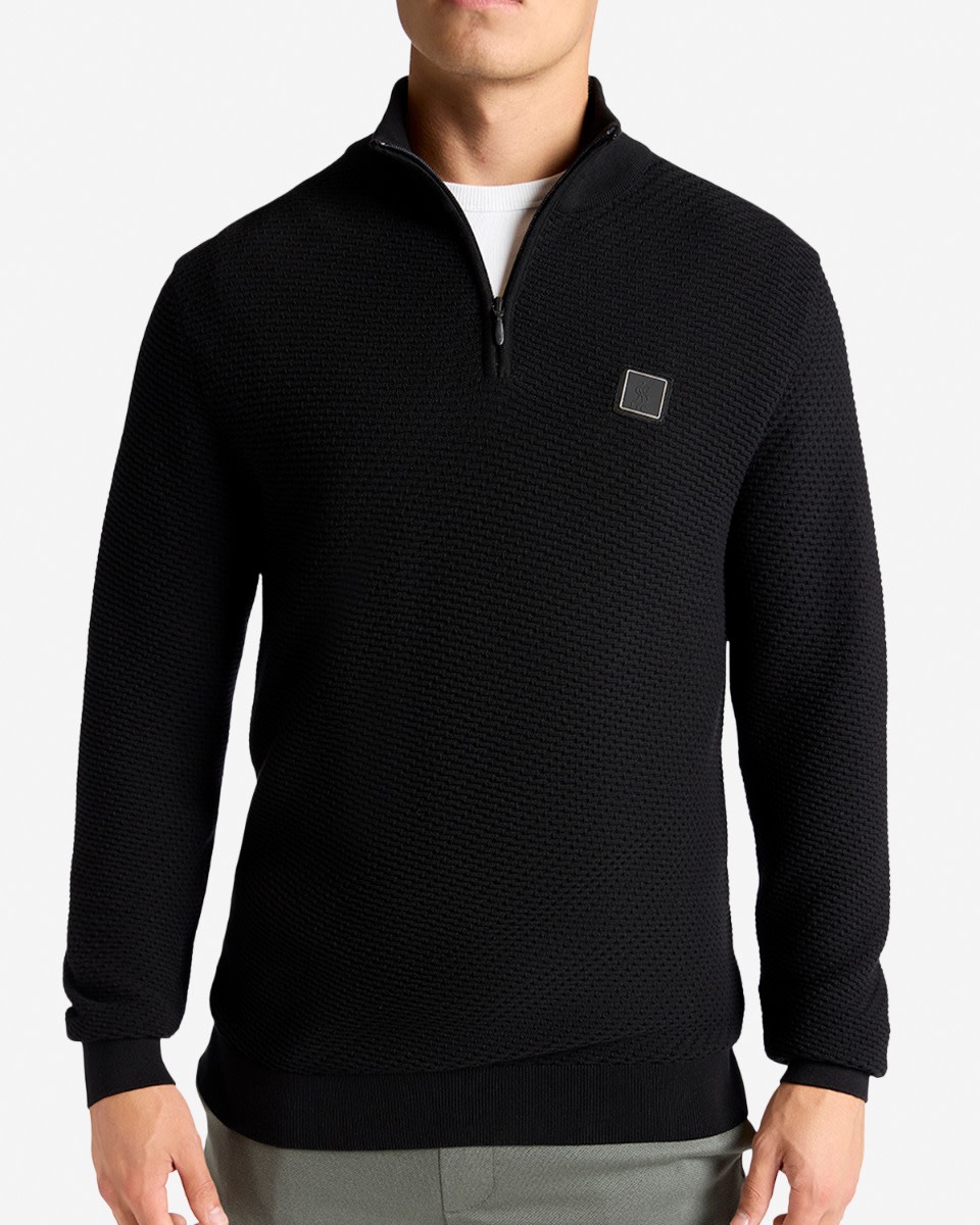 LFC Mens Firma 1/4 Zip Knit Black - Image 3