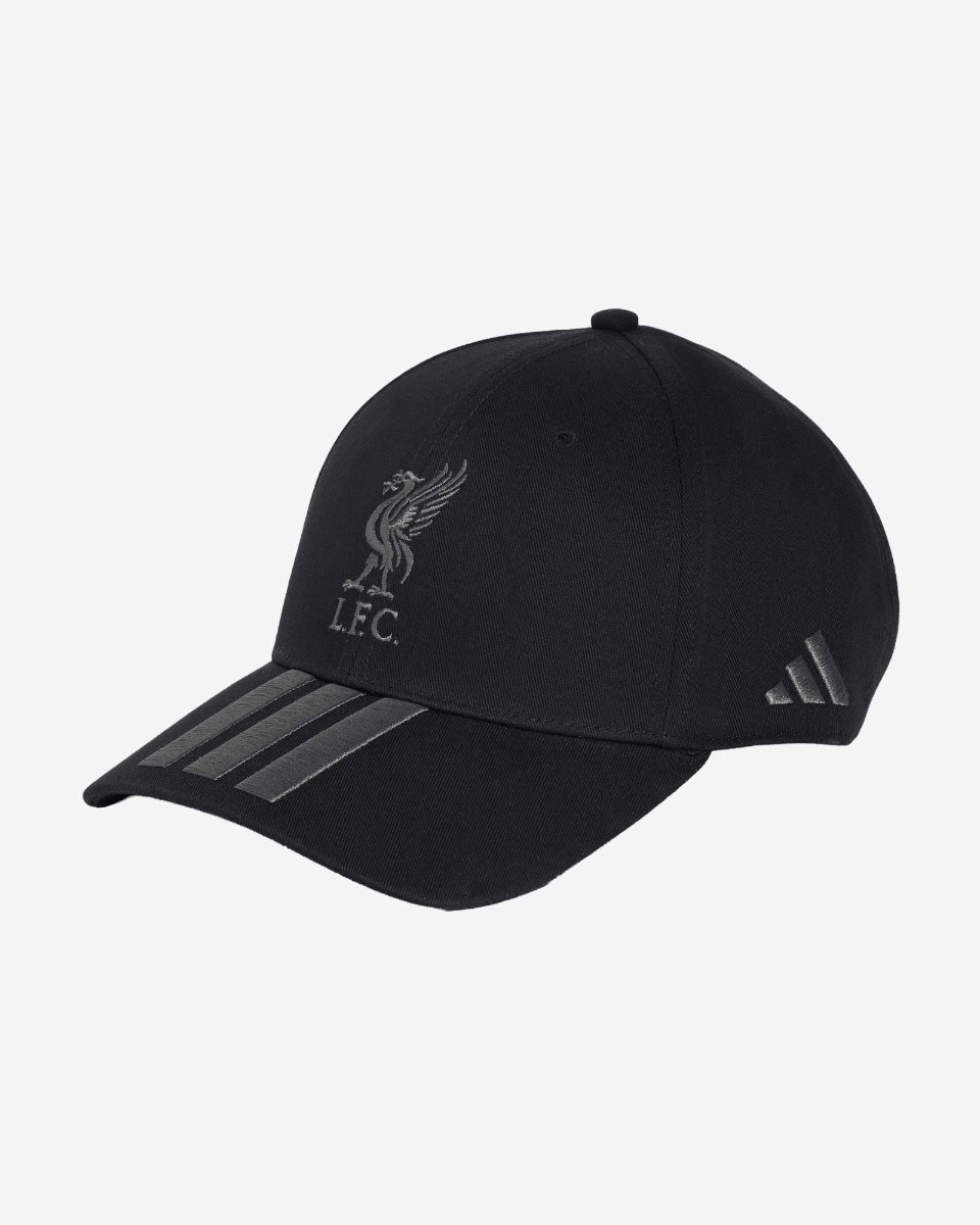 LFC adidas Adults Baseball Cap Black & Grey Six - Image 1