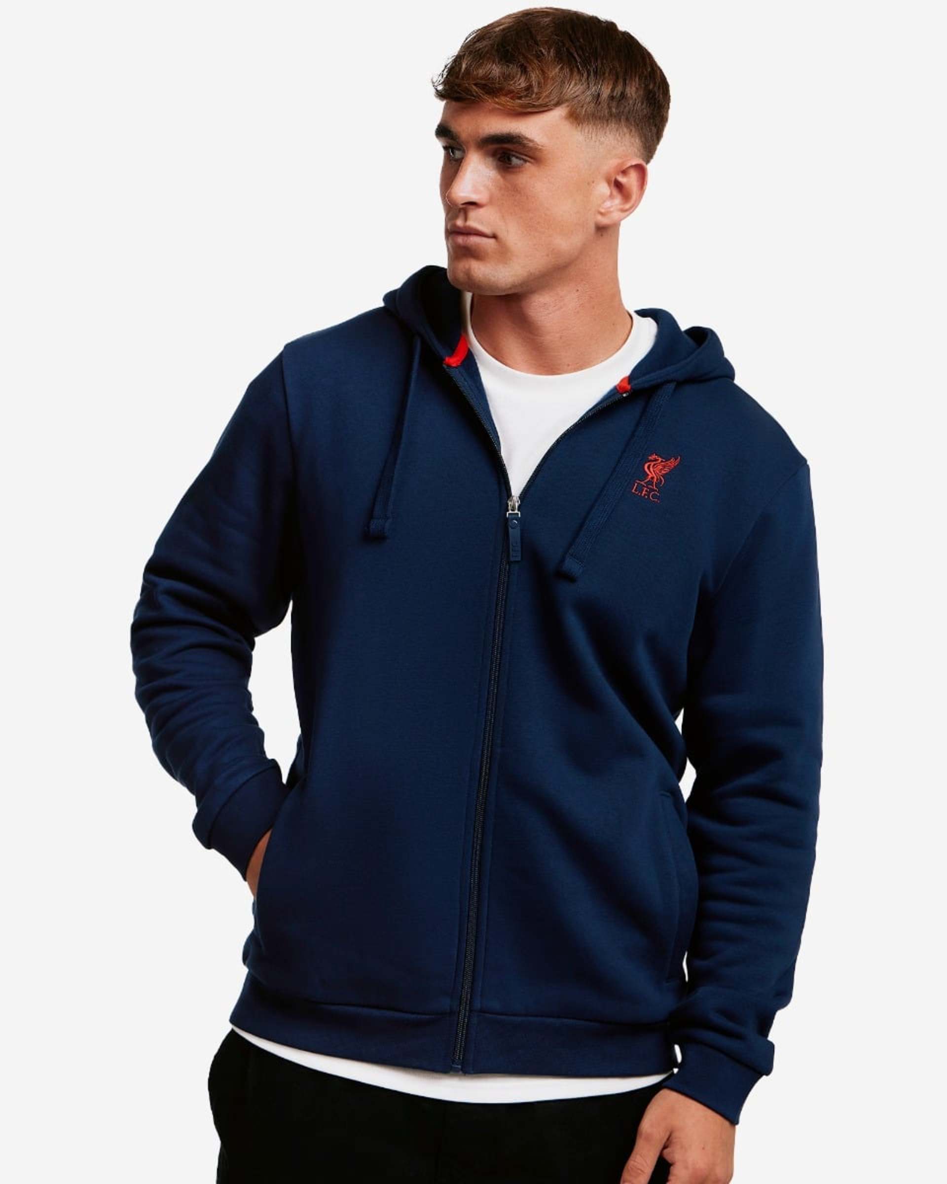 Sweat à capuche zippé LFC pour homme, bleu marine - Image 1