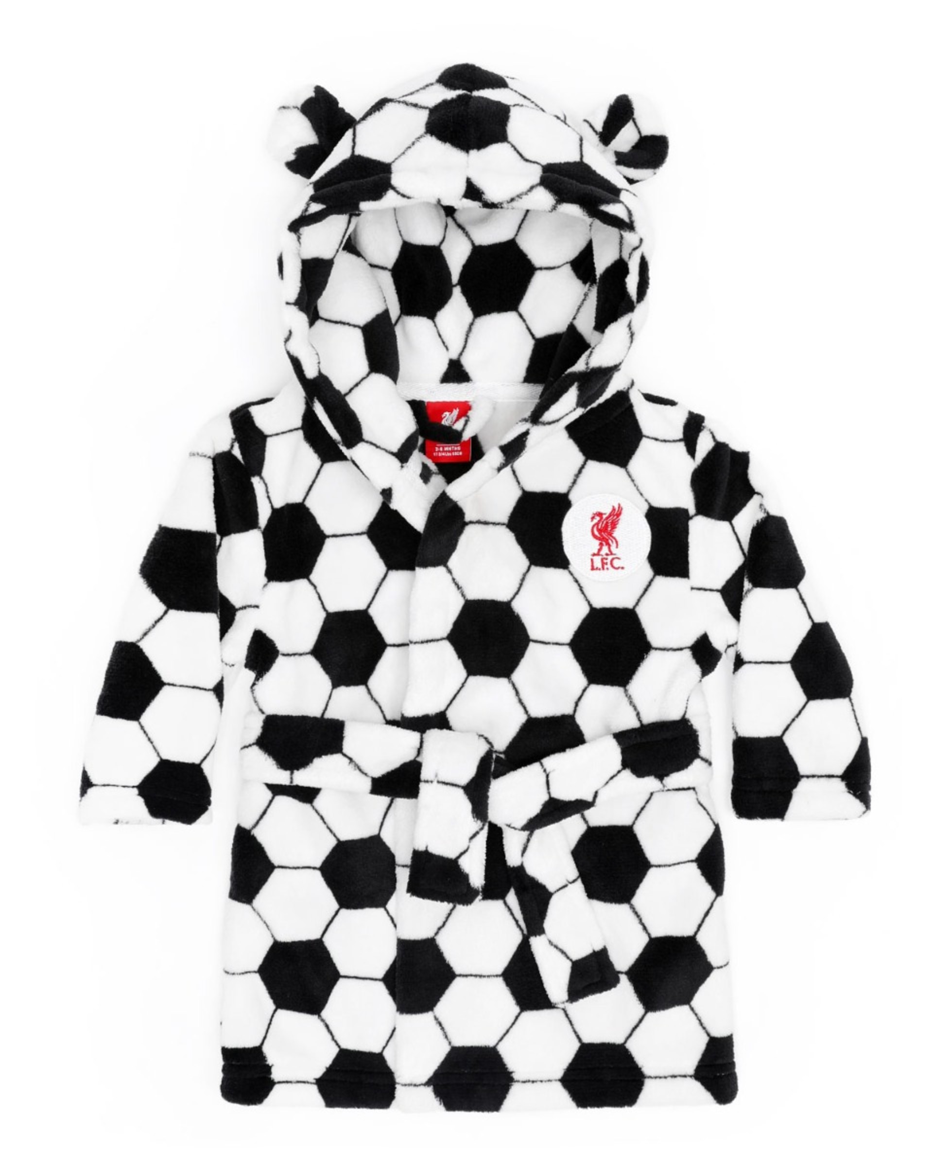 LFC Fußball-Baby-Bademantel mit Kapuze, Schwarz/Weiß - Image 1