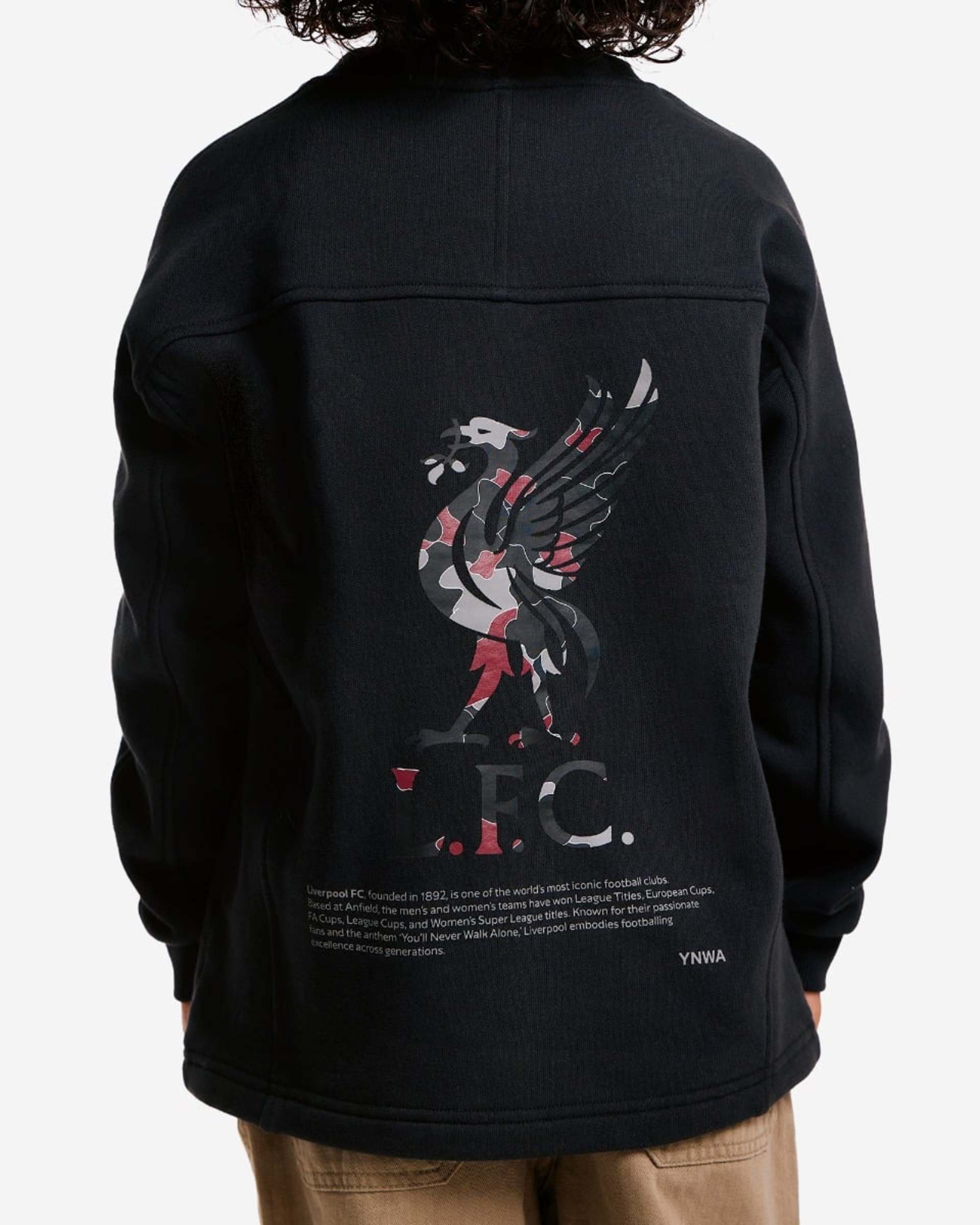 LFC Juniors YNWA Sweatshirt in Übergröße, mit Einsätzen, Grau - Image 1