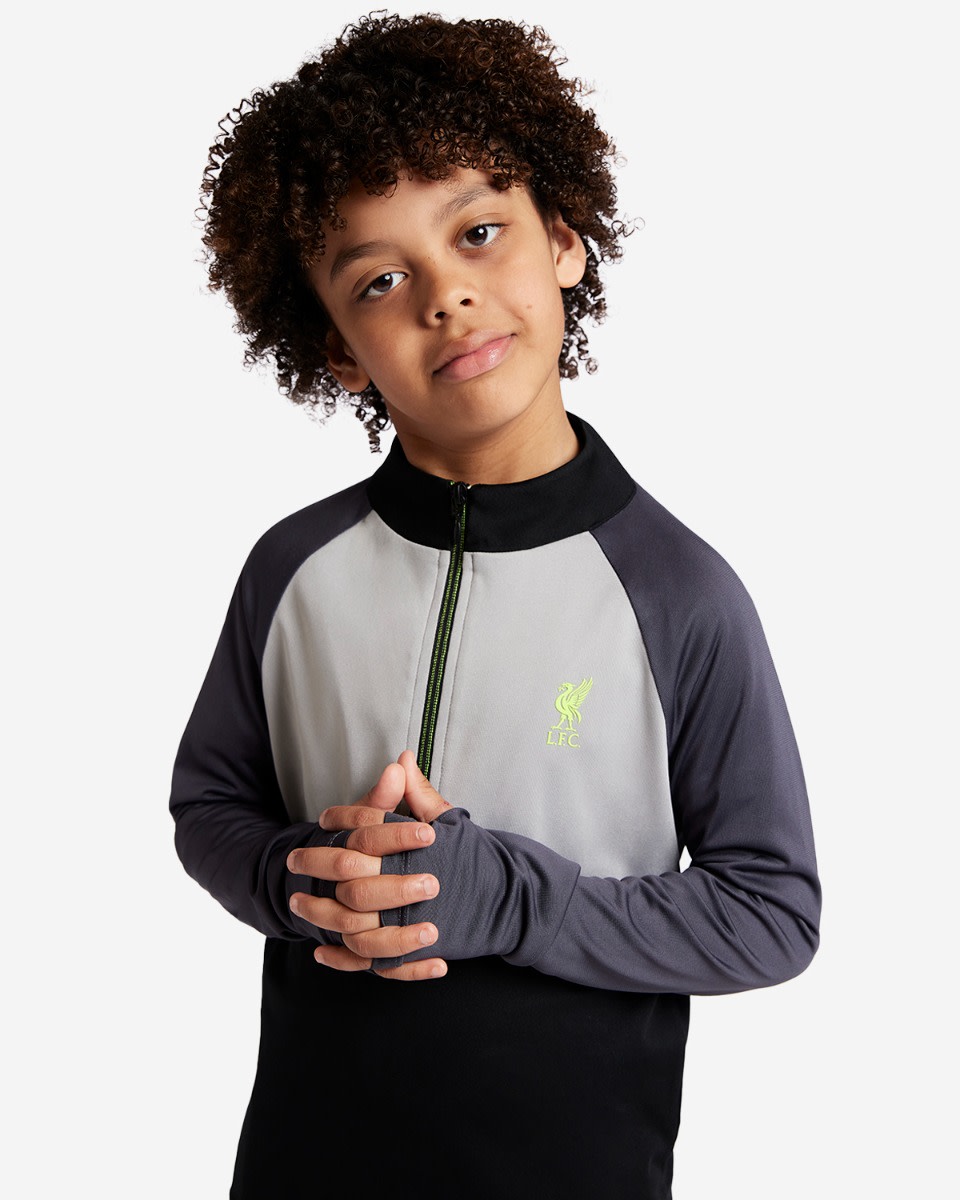 LFC Juniors 1/2 Zip Top Black & Grey - Image 3