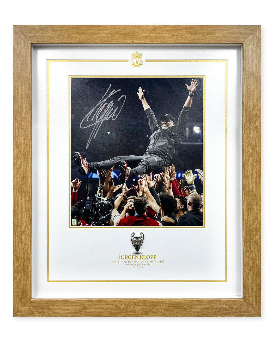 LFC Signed Klopp Framed Madrid Image - Image 1