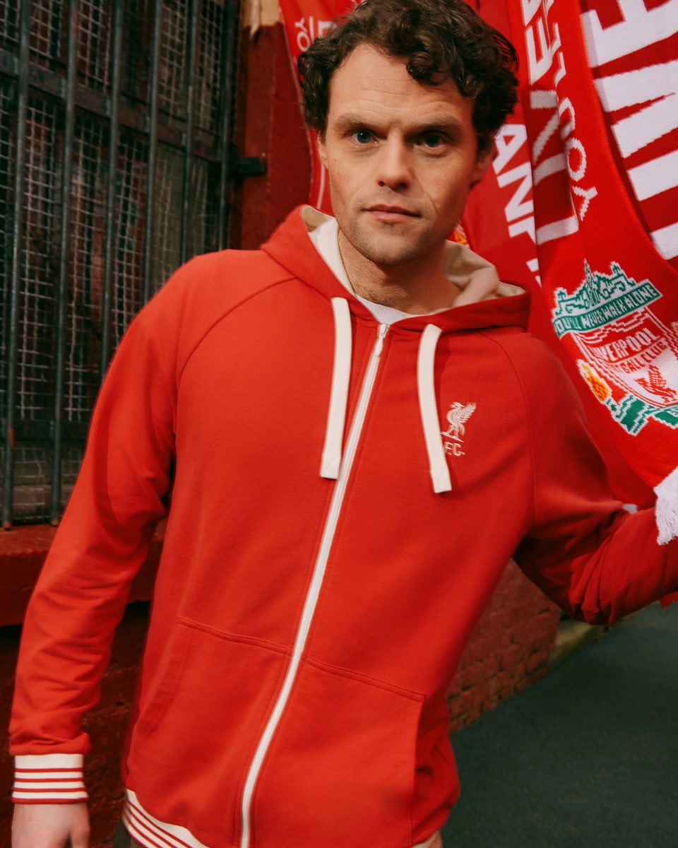 LFC Mens Shankly Zip Through Hoodie Red - Image 4