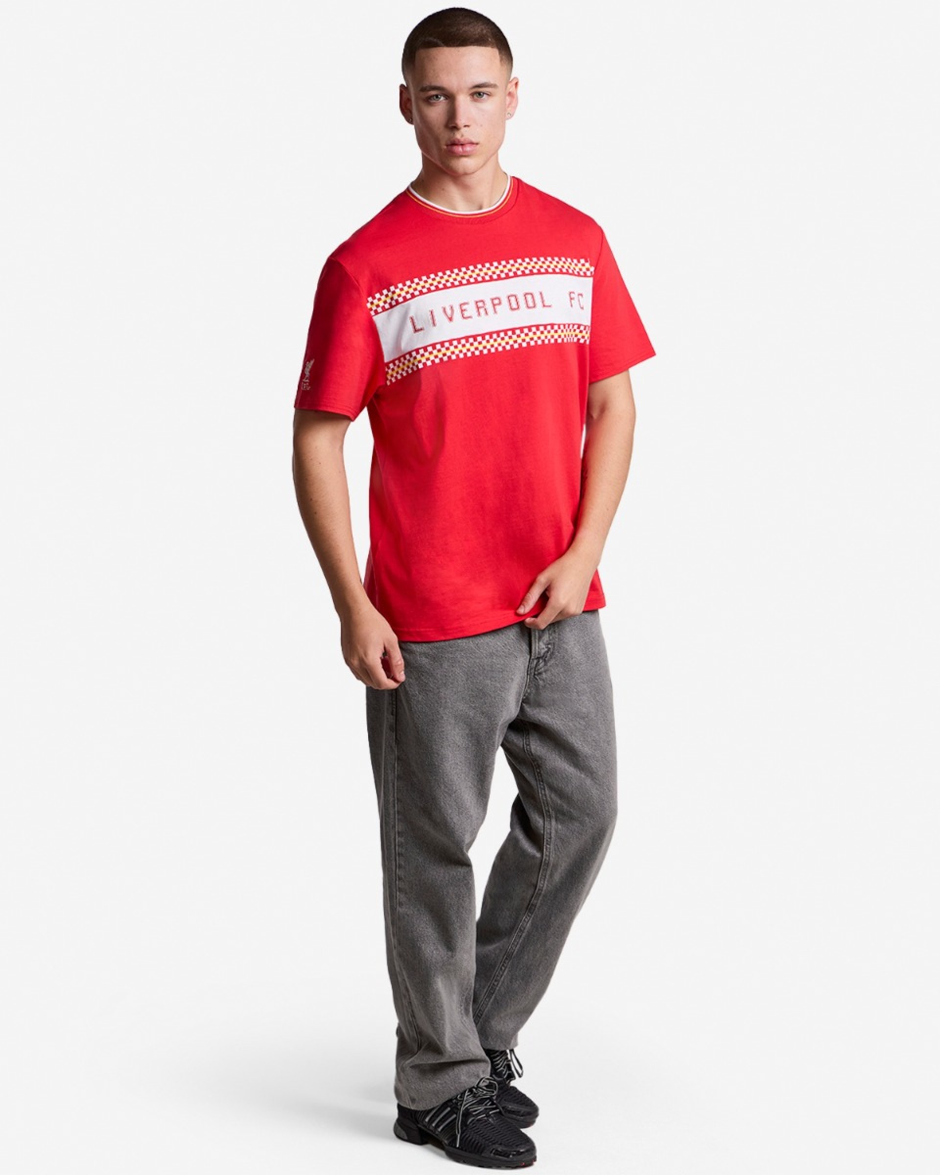 Camiseta LFC con estampado de cuadros 86 para hombre, roja - Image 4