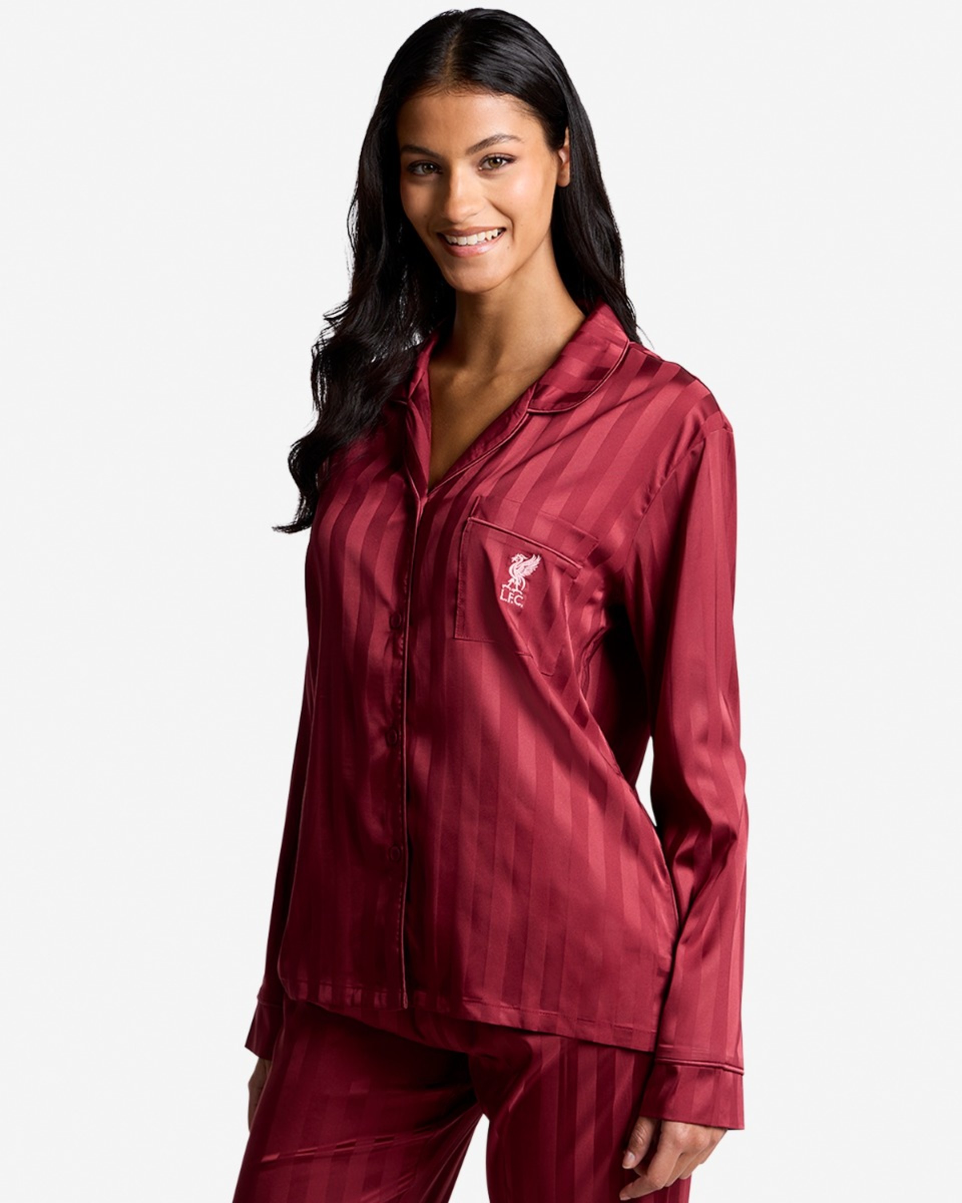 Ensemble de pyjama en satin LFC pour femmes, rouge - Image 3