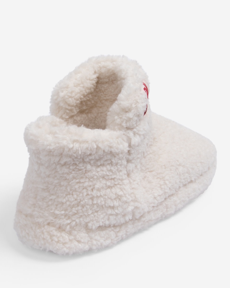 LFC Junior Girls Boot Slippers Ecru - Image 4