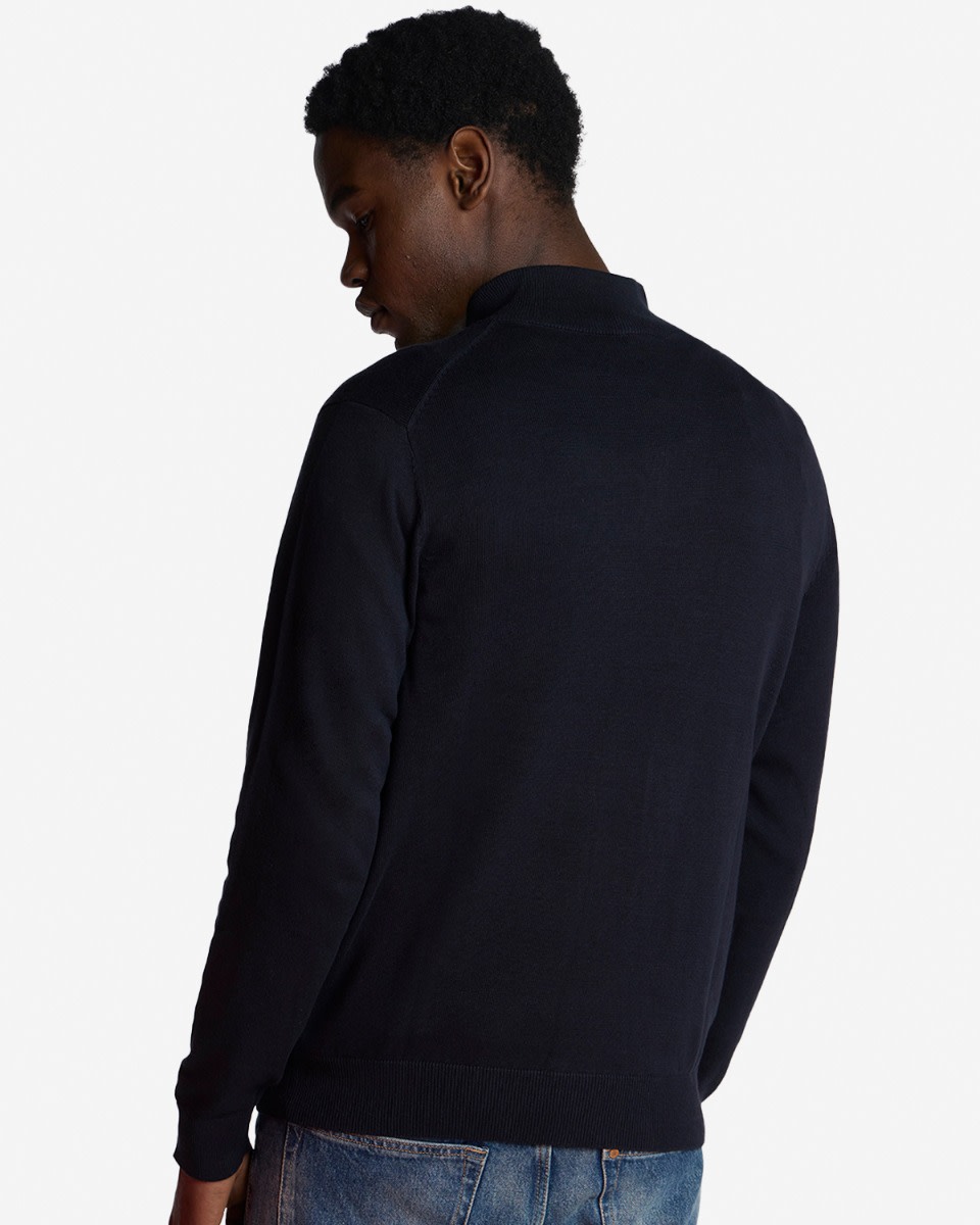 Pull en coton à fermeture éclair LFC bleu marine - Image 2