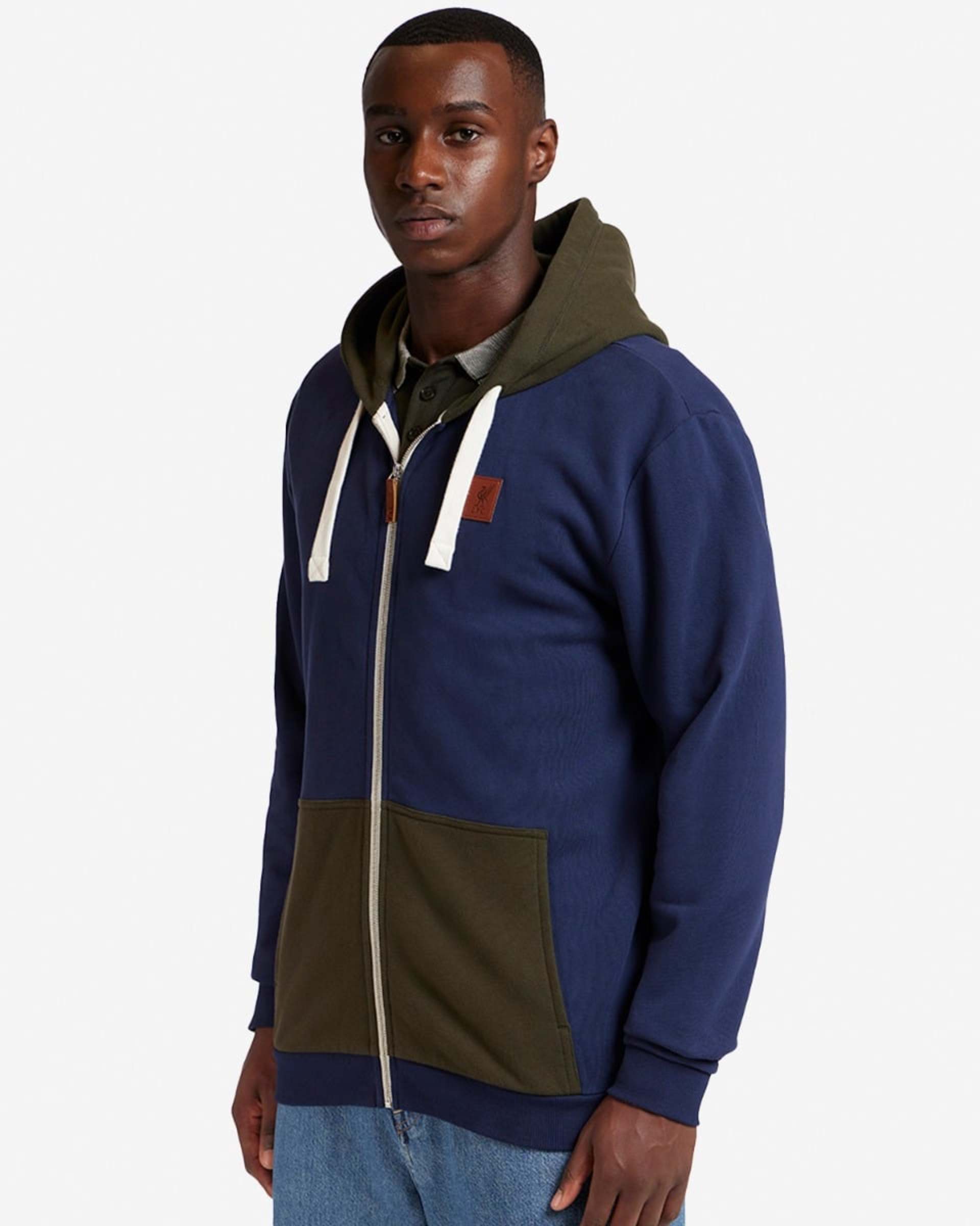 LFC Fleece-Kapuze für Herren, mit Reißverschluss, Marineblau - Image 1