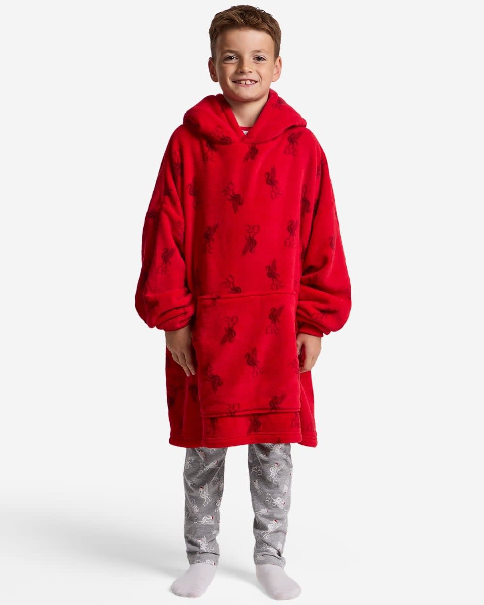 Peignoir à capuche unisexe à imprimé intégral LFC pour bébés, rouge - Image 3