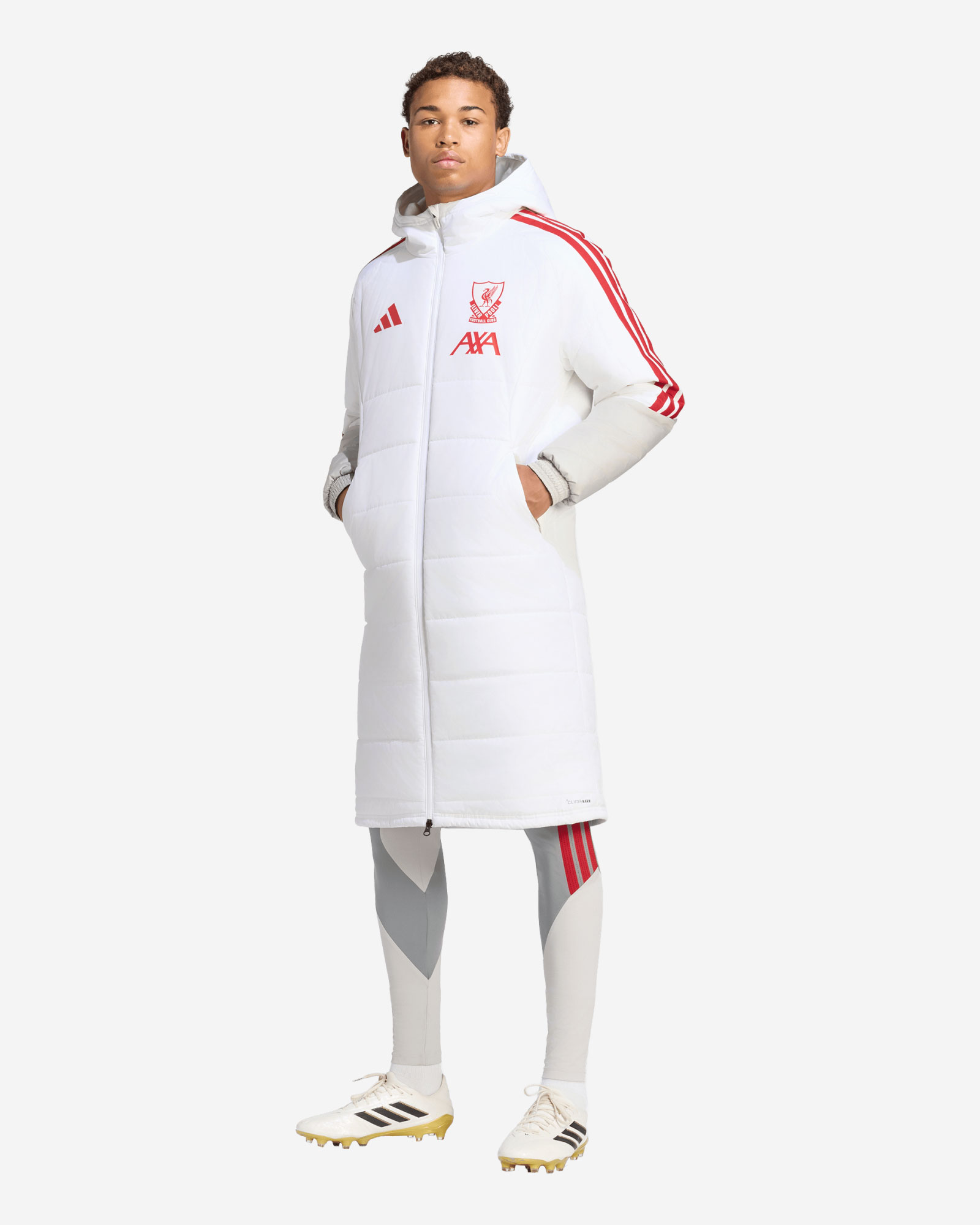 LFC adidas Mens 26/27 Authentic European Tiro Long Coat White