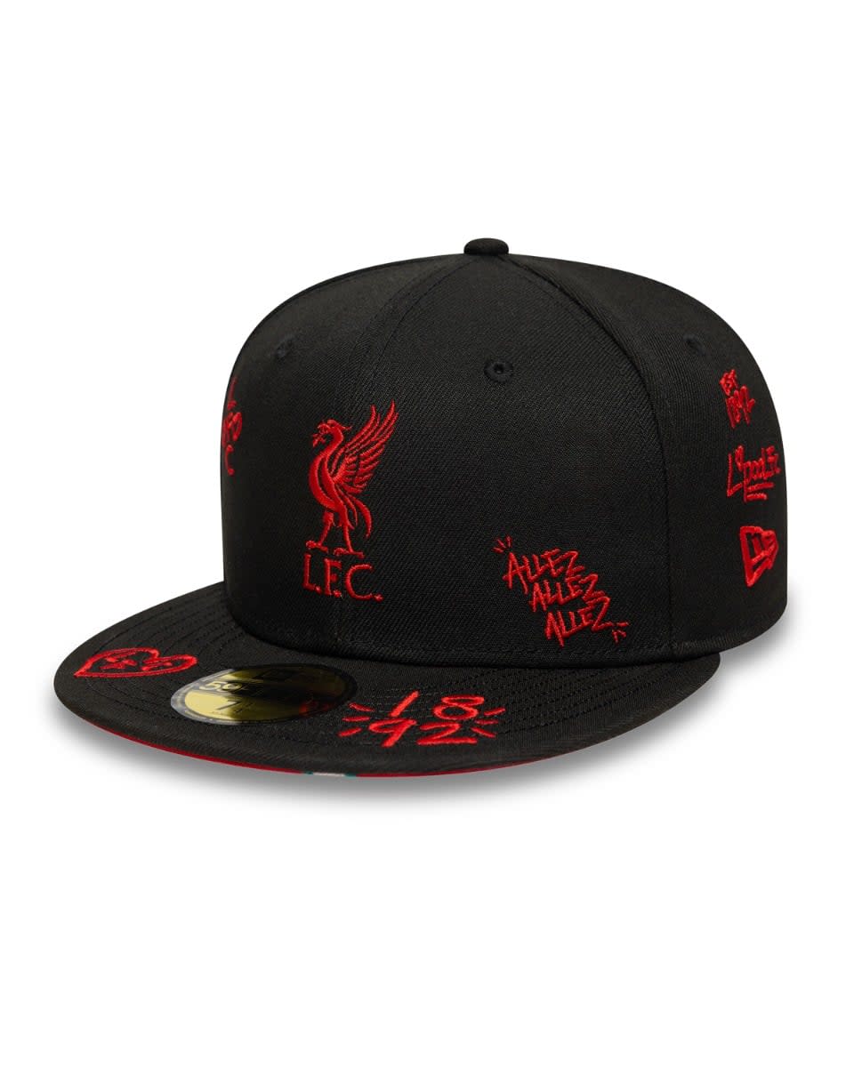 LFC New Era 59FIFTY Scribble Cap Black & Red - Image 1