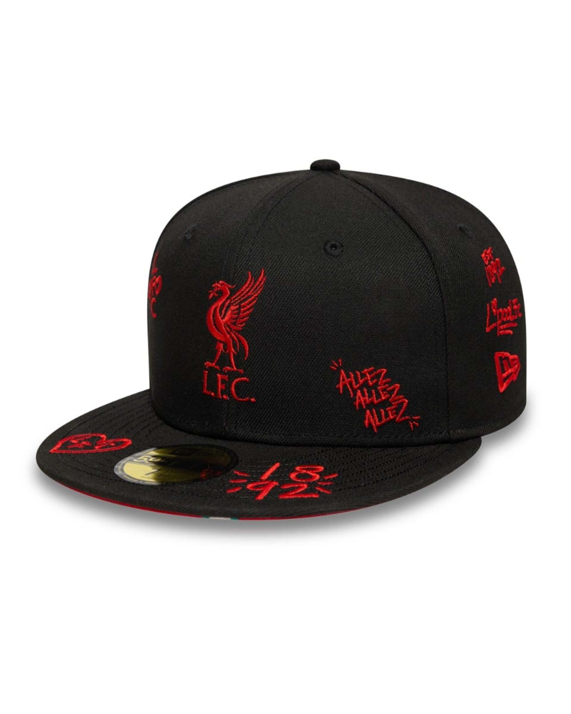 Casquette LFC New Era 59FIFTY Scribble noire et rouge - Image 1
