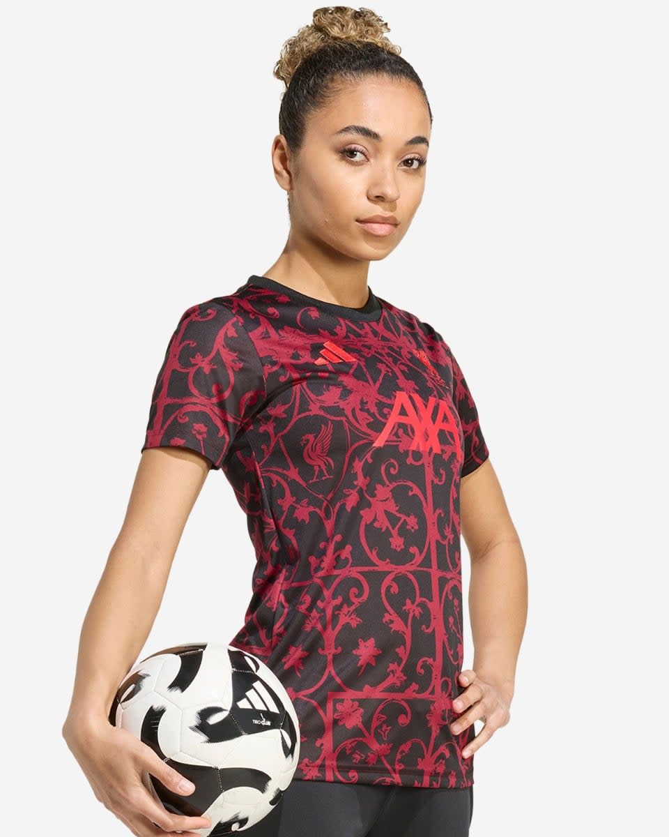 LFC adidas 25/26 Kortermet Pre-Match Skjorte Kvinner Svart - Image 3