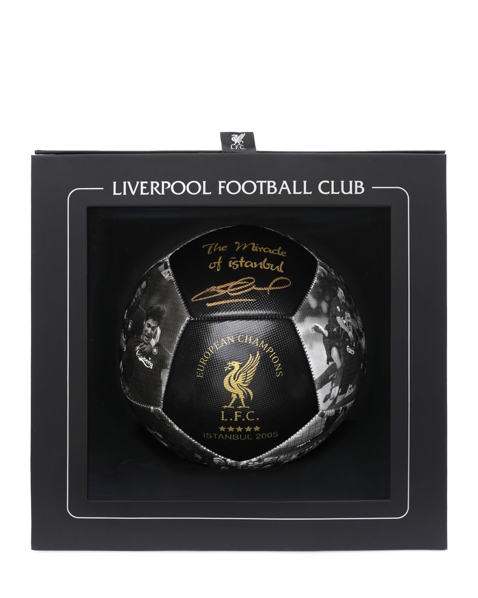 LFC Signed Gerrard Istanbul 2005 Boxed Football - Image 1