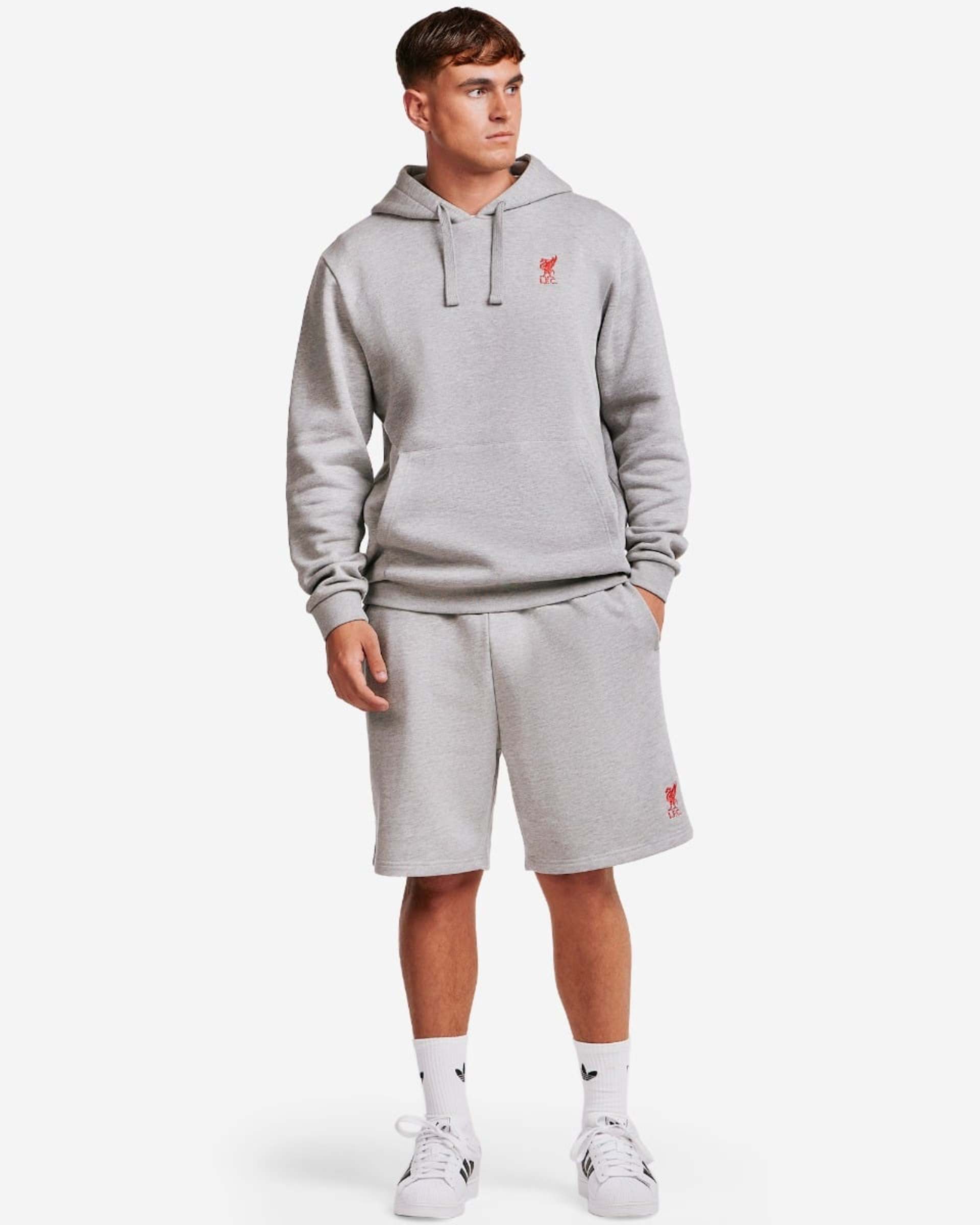 Sudadera con capucha LFC para hombre con logotipo en la parte superior, gris jaspeado - Image 3
