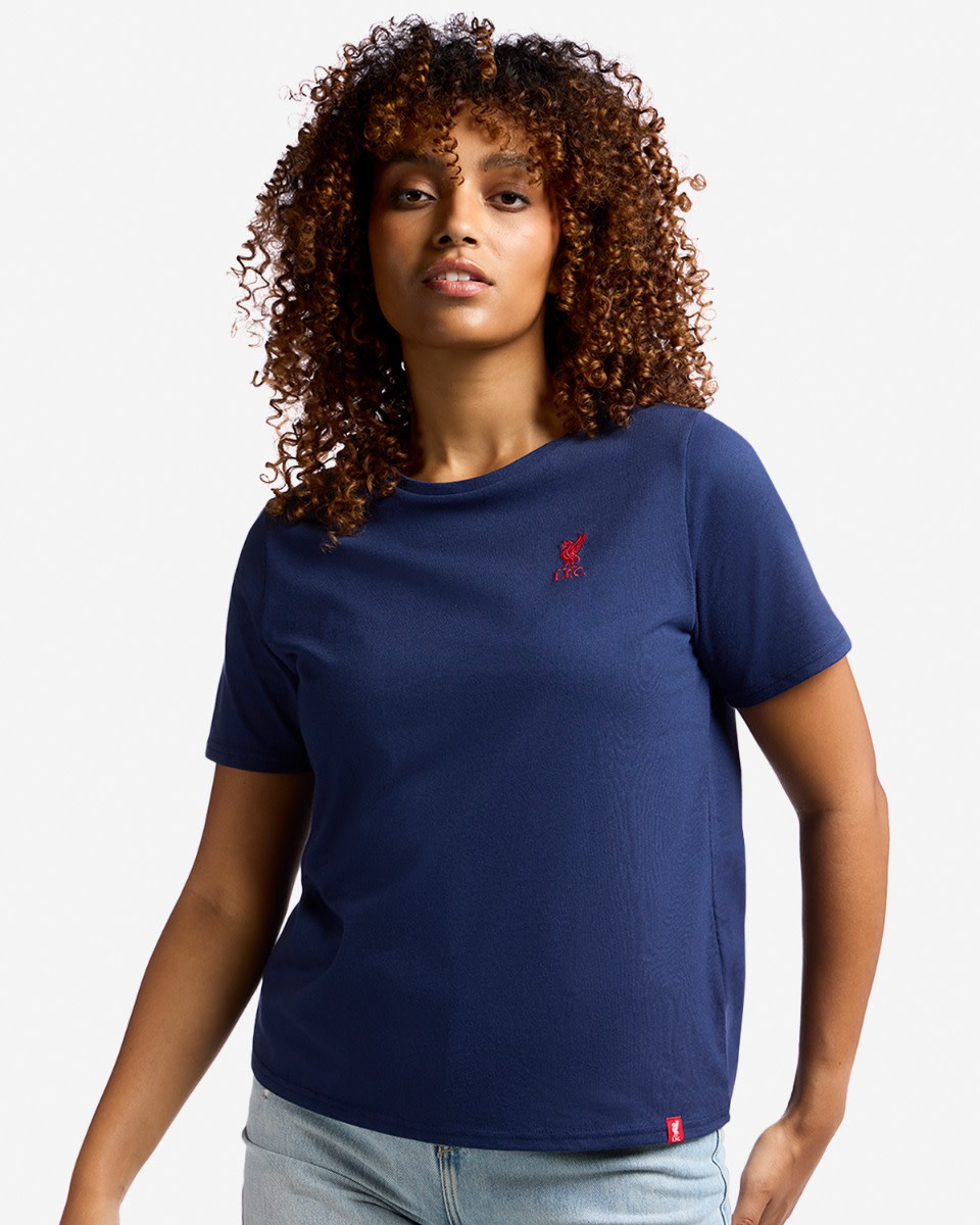 LFC Womens Navy Liverbird Emblem Tee - Image 1