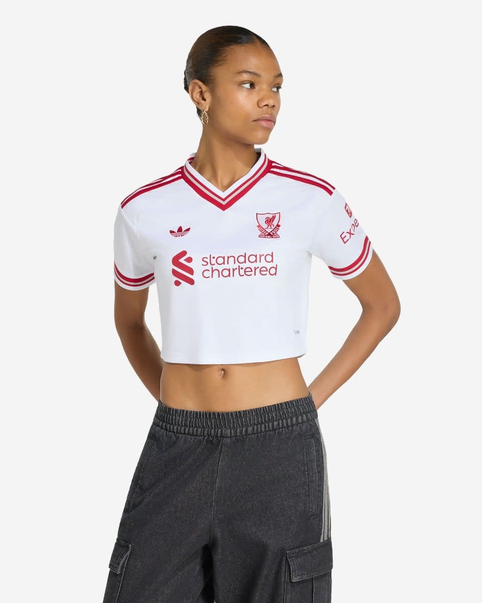 LFC adidas Womens 26/27 Cropped Away Jersey - Image 1