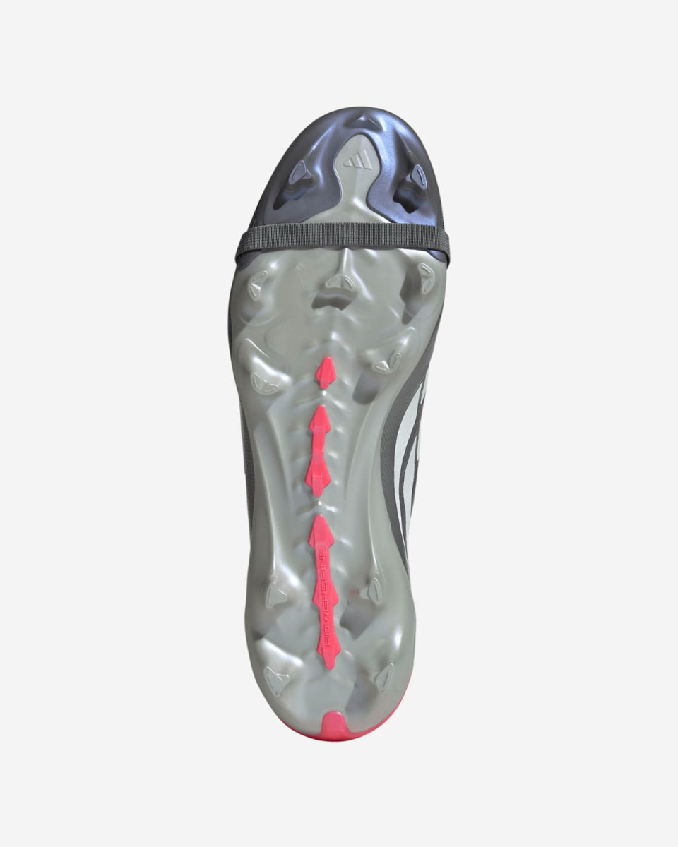 adidas Predator League Fußballschuhe für Erwachsene mit umklappbarer Zunge für festen Boden, Iron Metallic/Zero Metalic/Lucid Red - Image 4