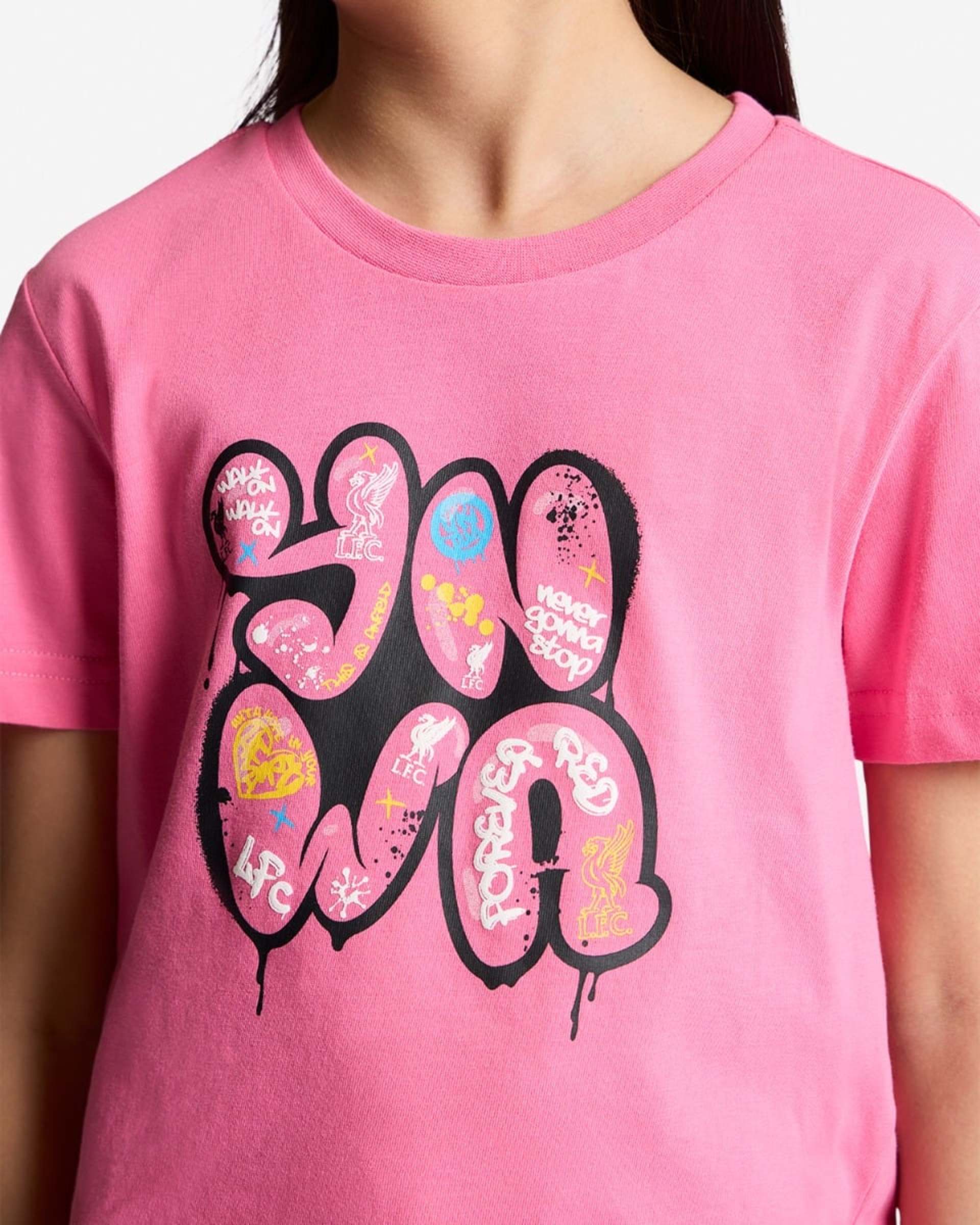 Camiseta LFC Infants YNWA Graffiti rosa - Image 3