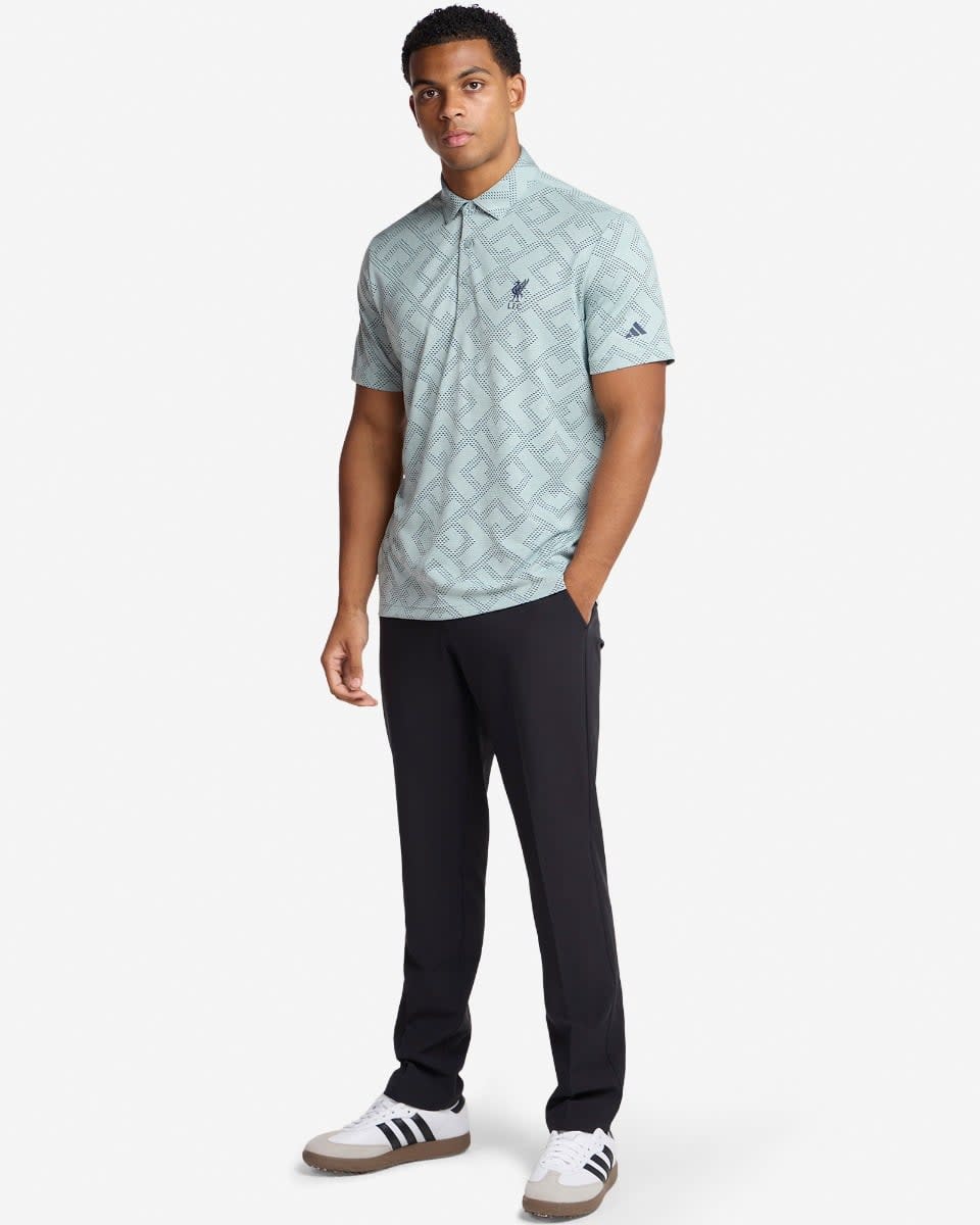 LFC adidas Ultimate365 Golf-Poloshirt, Jacquard-Design, für Erwachsene, Wonder Sage & Navy - Image 4