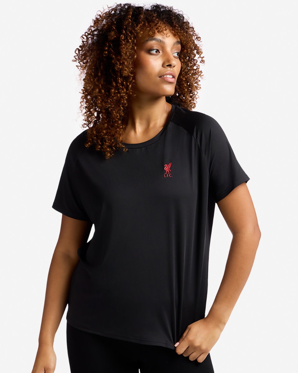LFC Womens Liverbird Poly Tee Black - Image 1