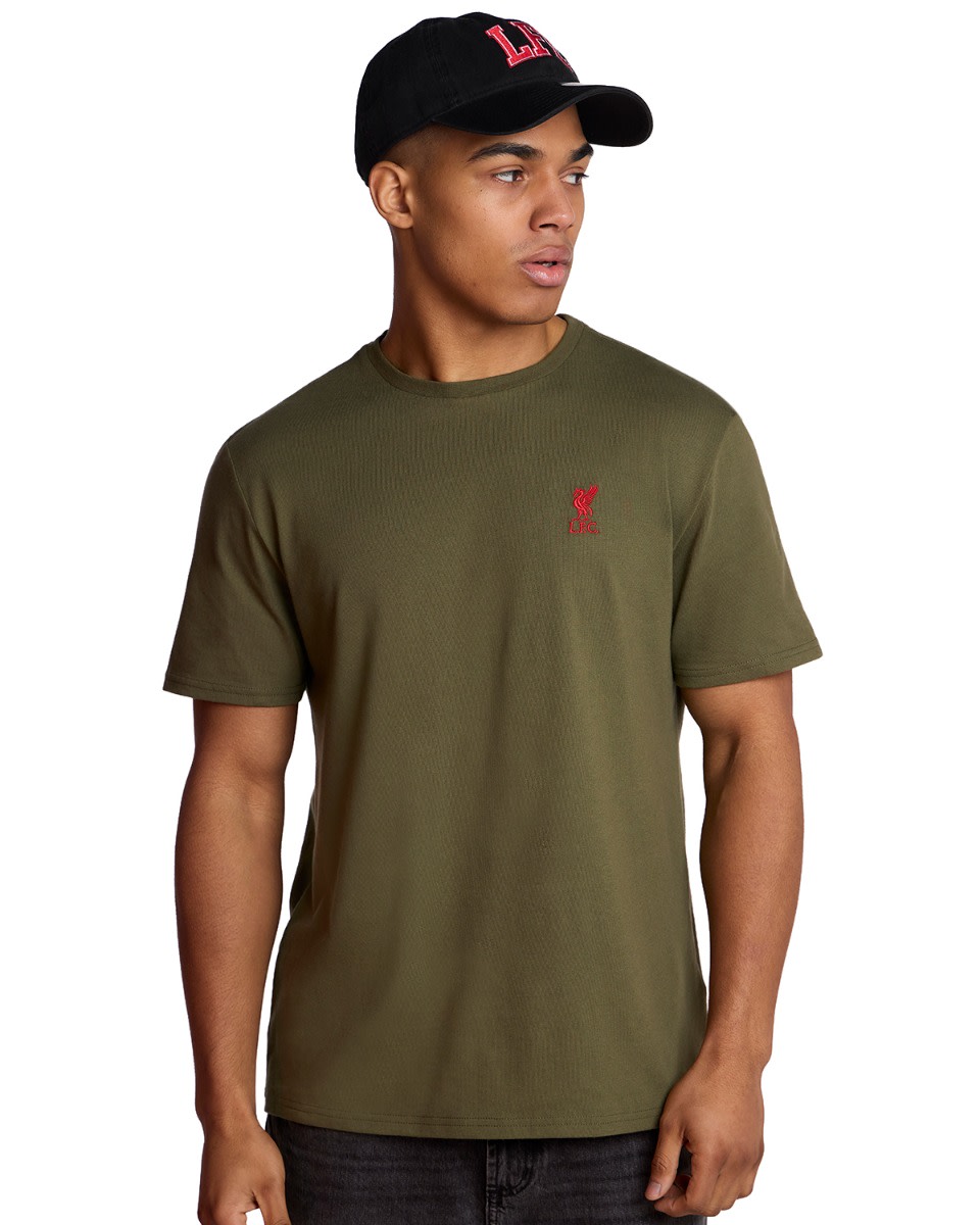 LFC Herre Liverbird Emblem Tee Khaki - Image 1