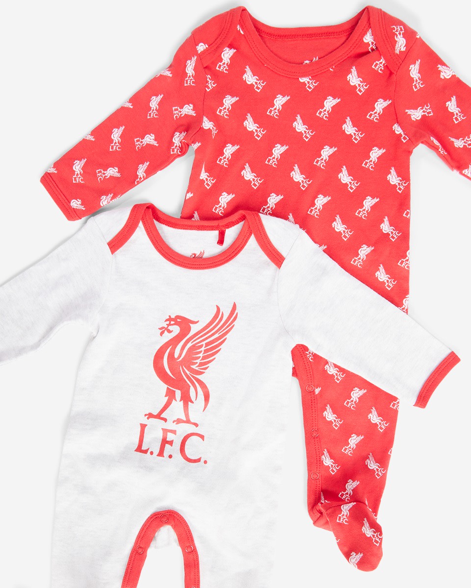 LFC 2 Pack Red & Grey Baby Sleep Suits - Image 2
