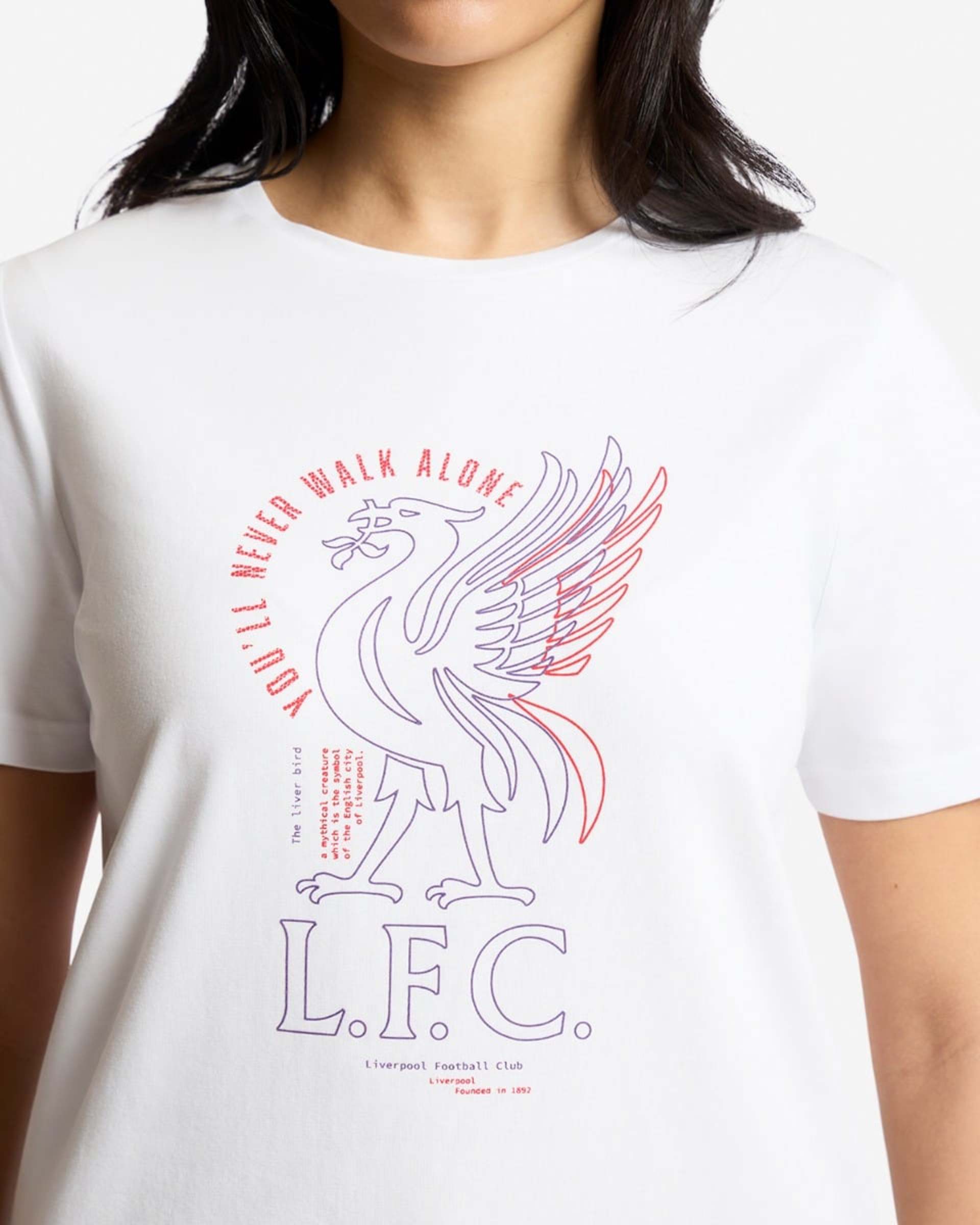 T-shirt LFC Liverbird Line pour femmes, blanc - Image 2