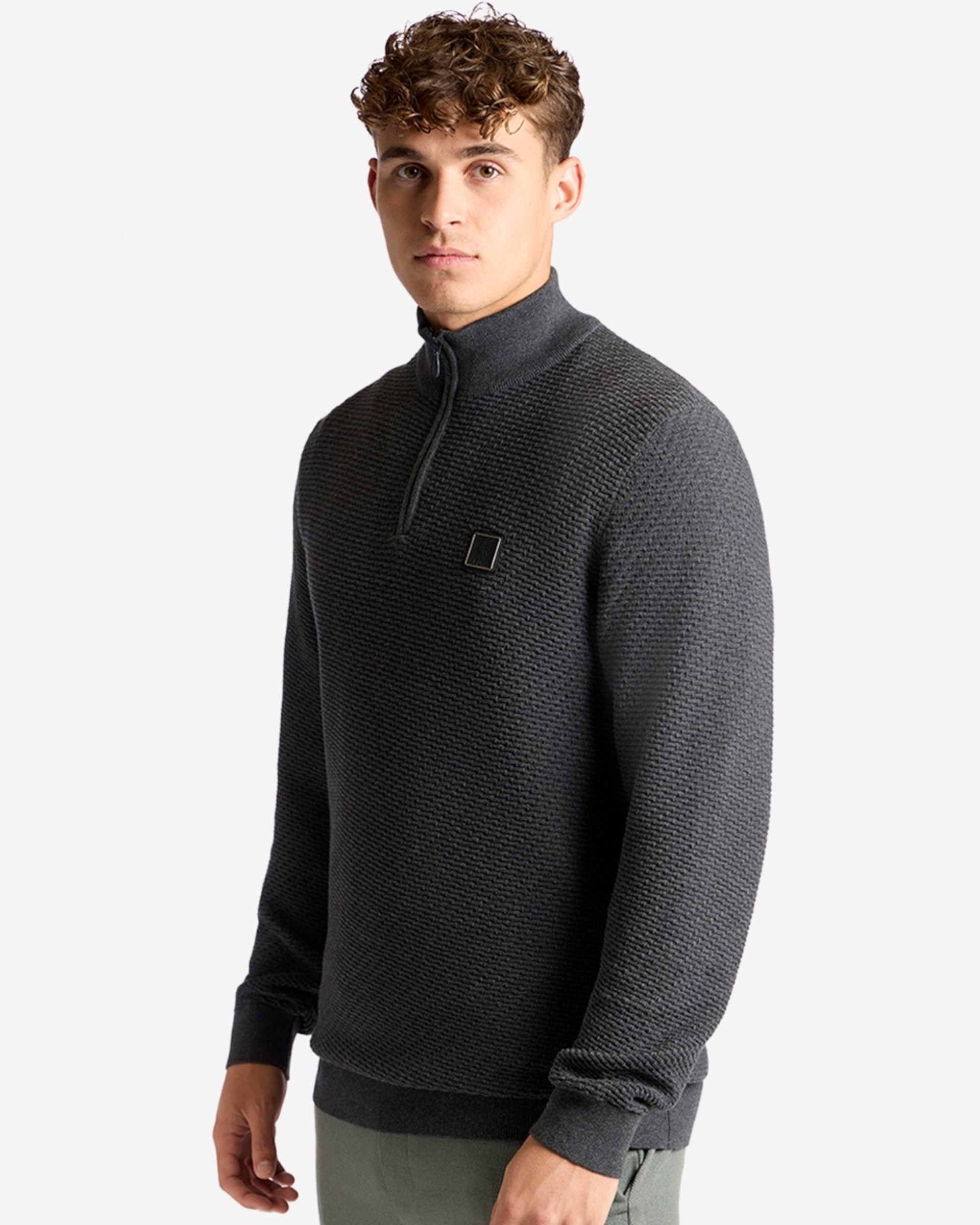 LFC Herre Firma 1/4 Zip Knit Charcoal - Image 2