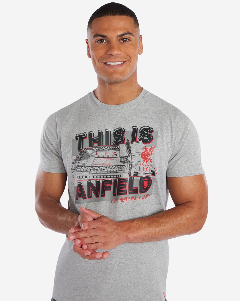 LFC Mens Anfield YNWA Tee Grey Marl - Image 2