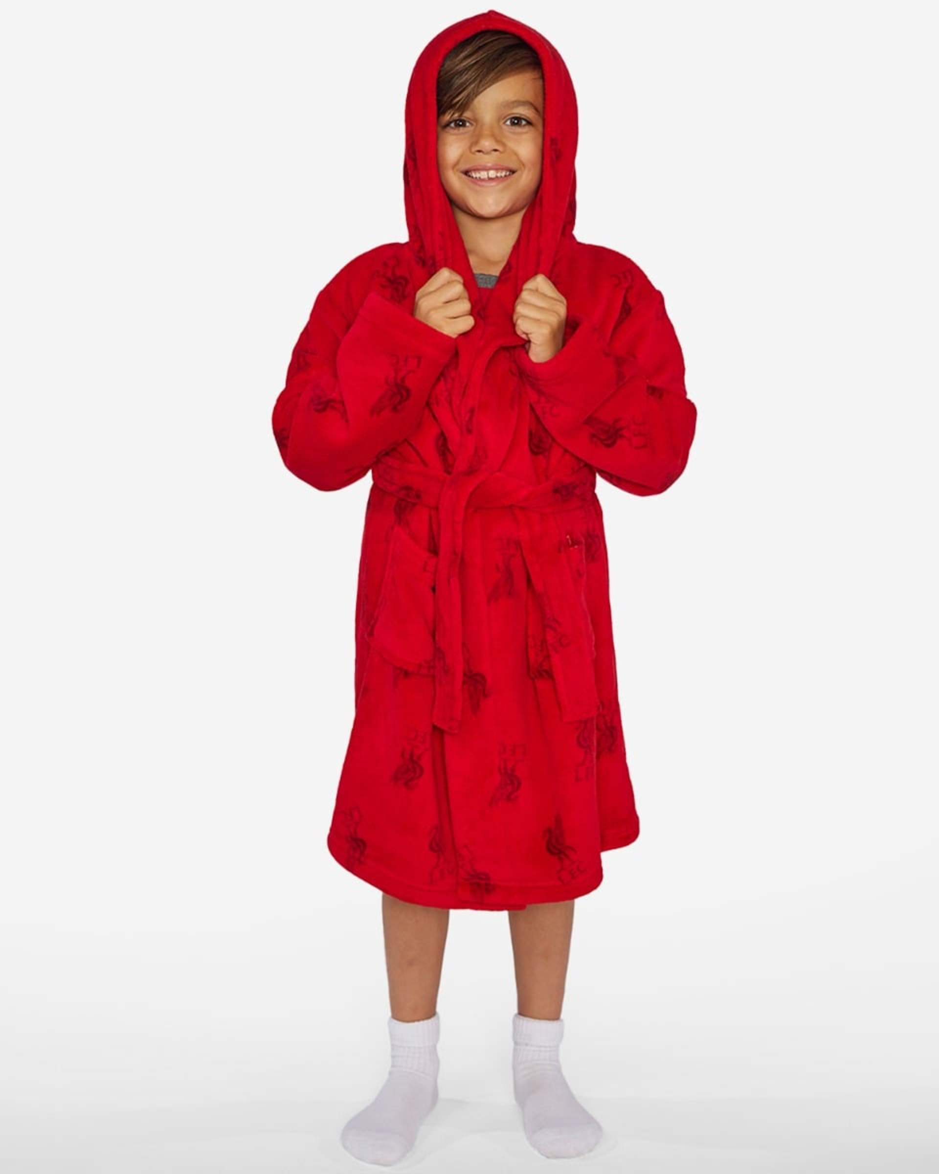 Bata con capucha para bebés LFC, roja - Image 4