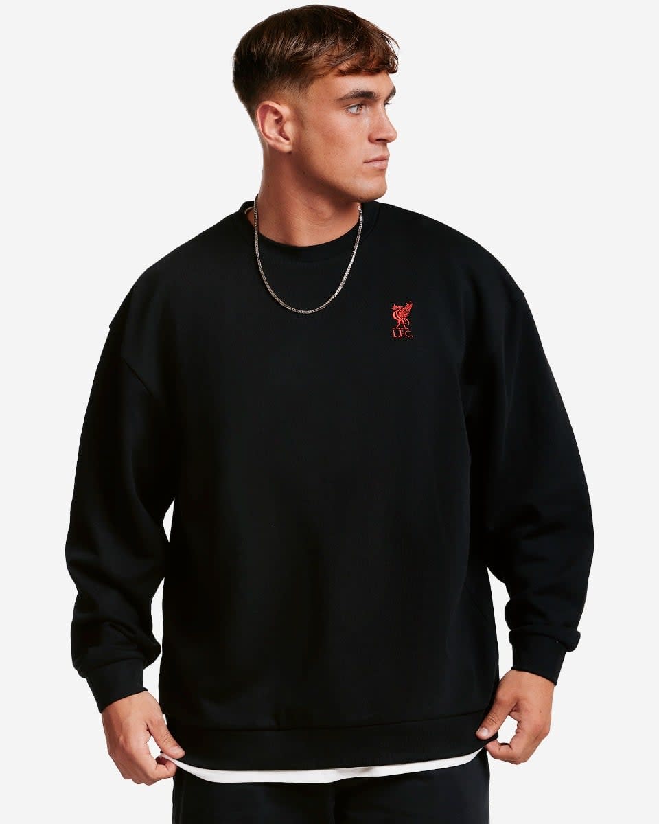 LFC メンズオーバーサイズクルーネックスウェットシャツブラック - Image 1
