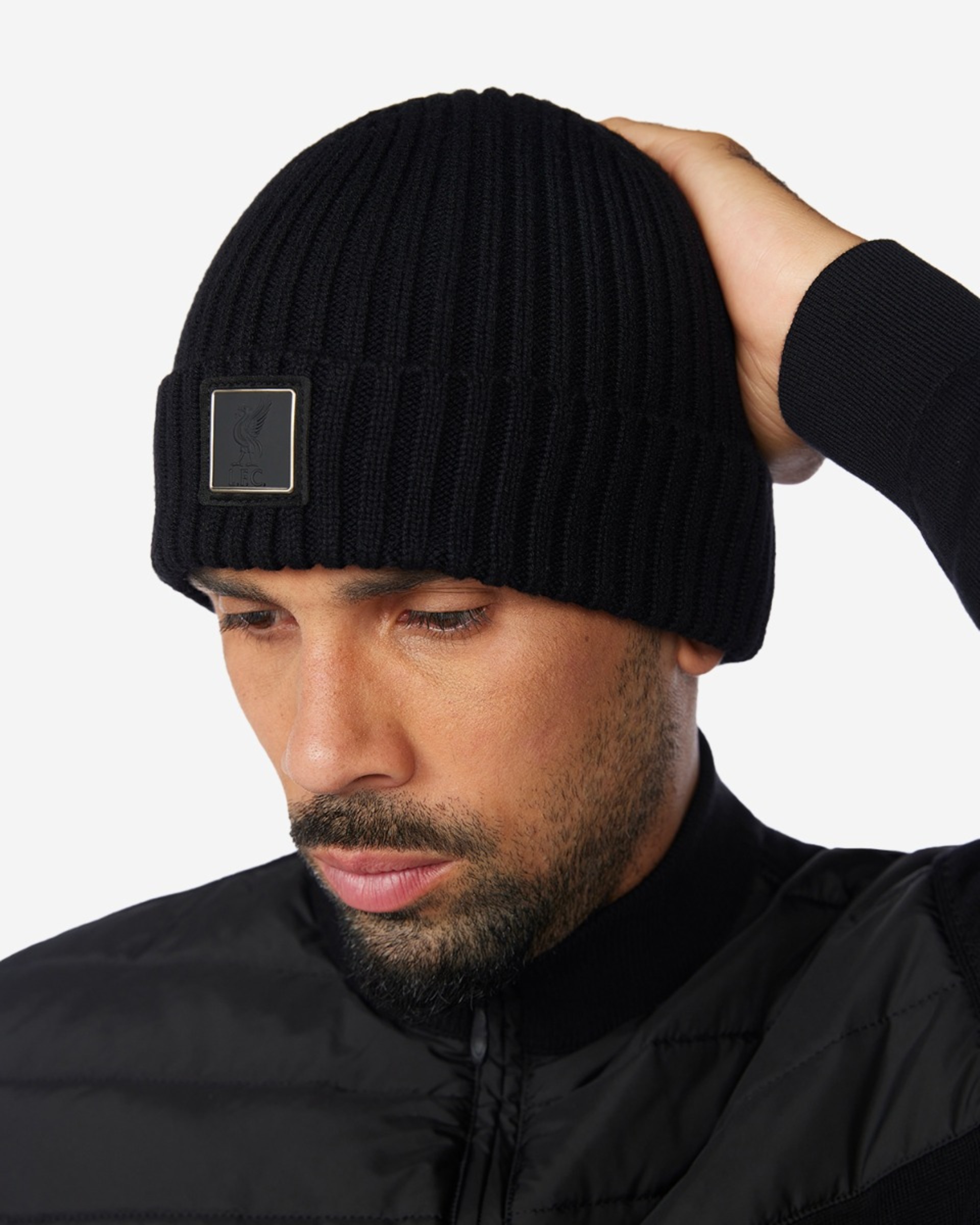 LFC Herre Firma Wool Blend Beanie Sort - Image 2