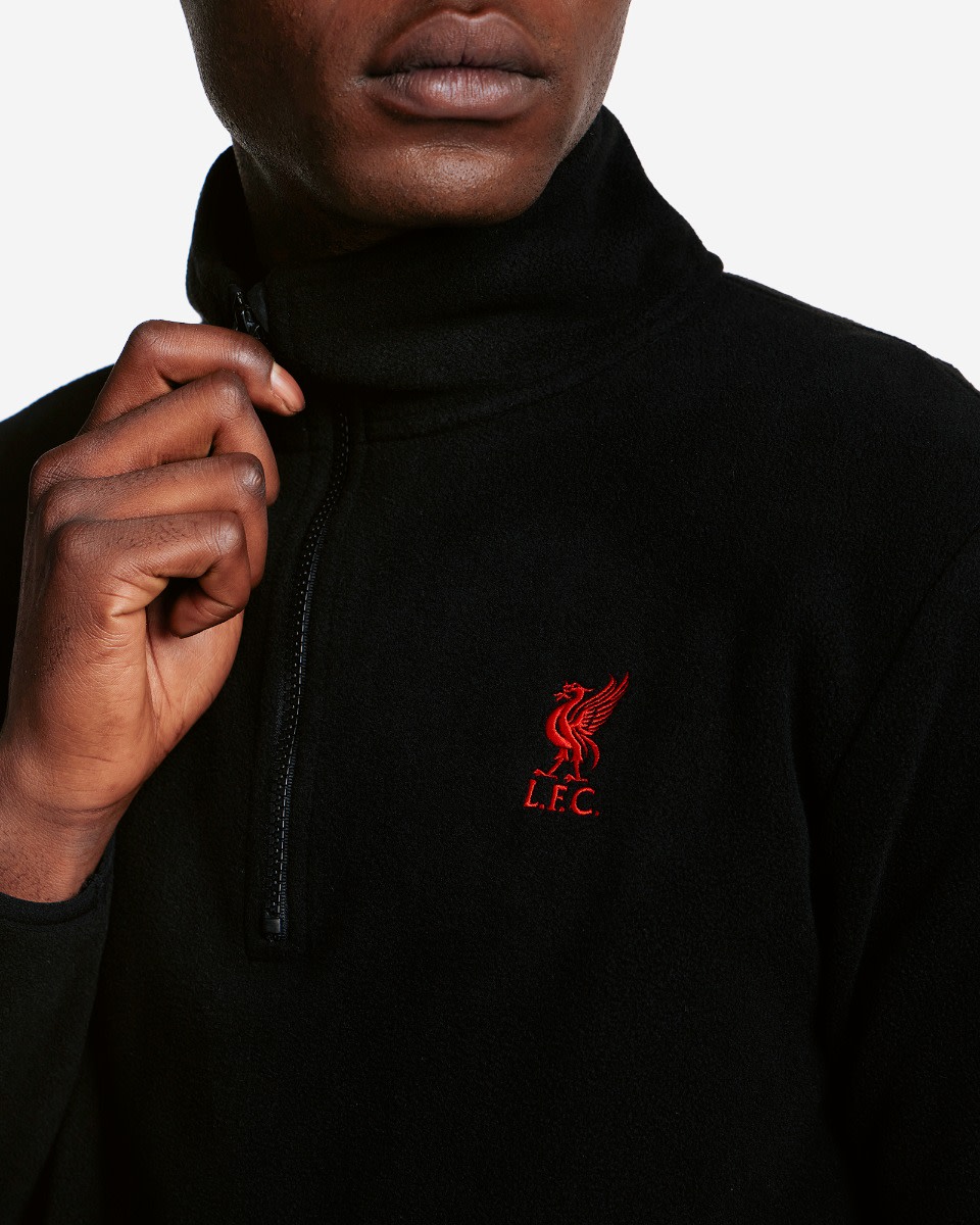 LFC Mens Quarter Zip Fleece Black - Image 2