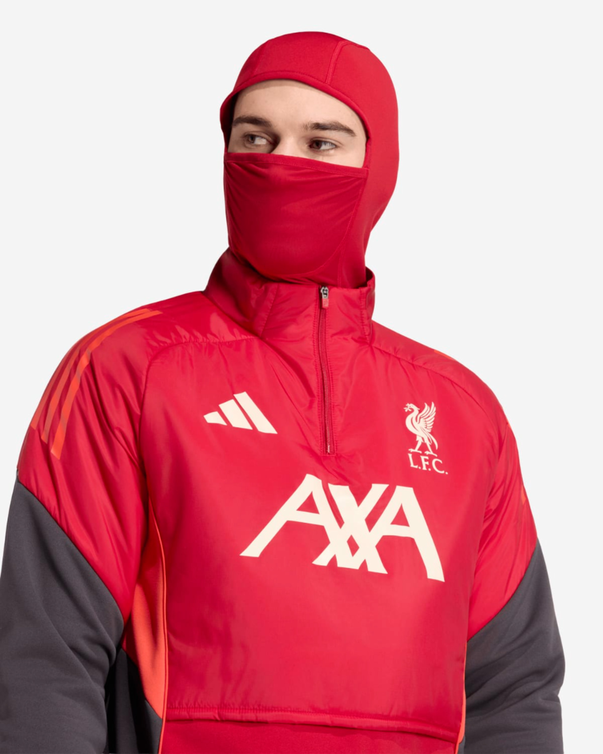 LFC adidas เสื้อคลุมผู้ชาย 25/26 Pro เสื้อคลุมหน้าหนาว สีแดง - Image 4