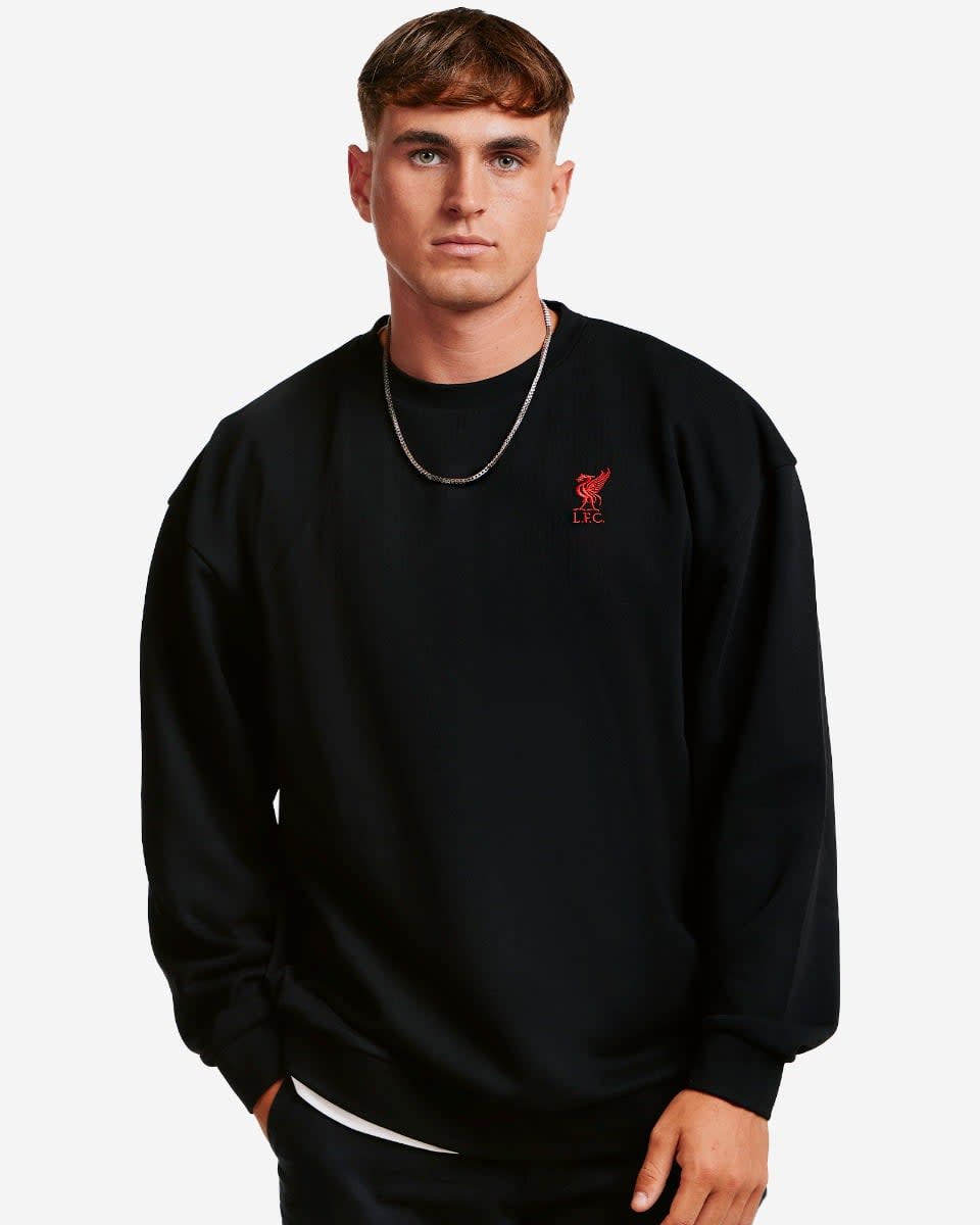 LFC メンズオーバーサイズクルーネックスウェットシャツブラック - Image 3