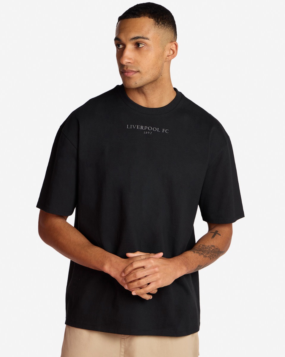 LFC Mens Oversized Anfield Photo Tee Black - Image 2