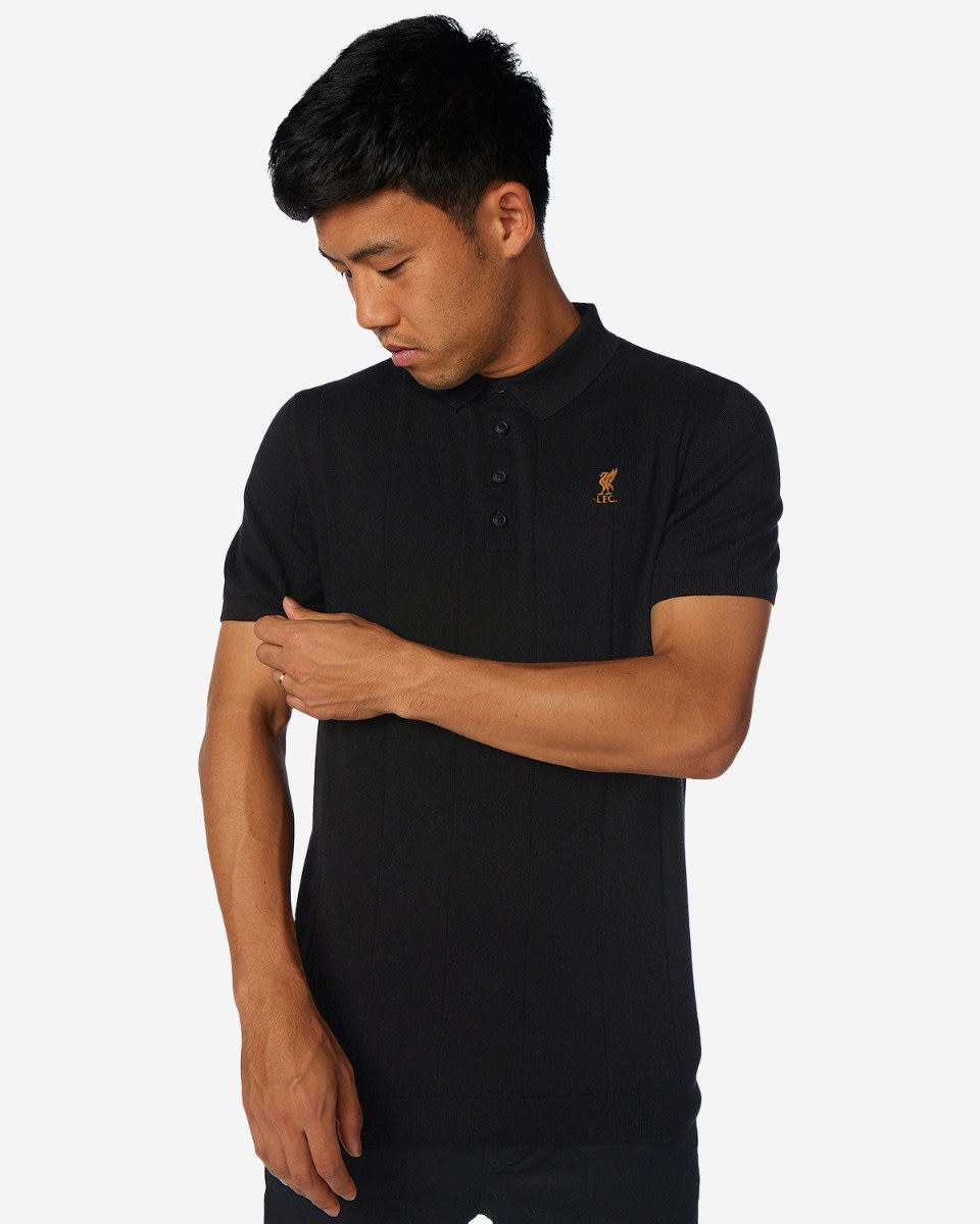 LFC Mens Short Sleeve Knitted Polo Black - Image 2