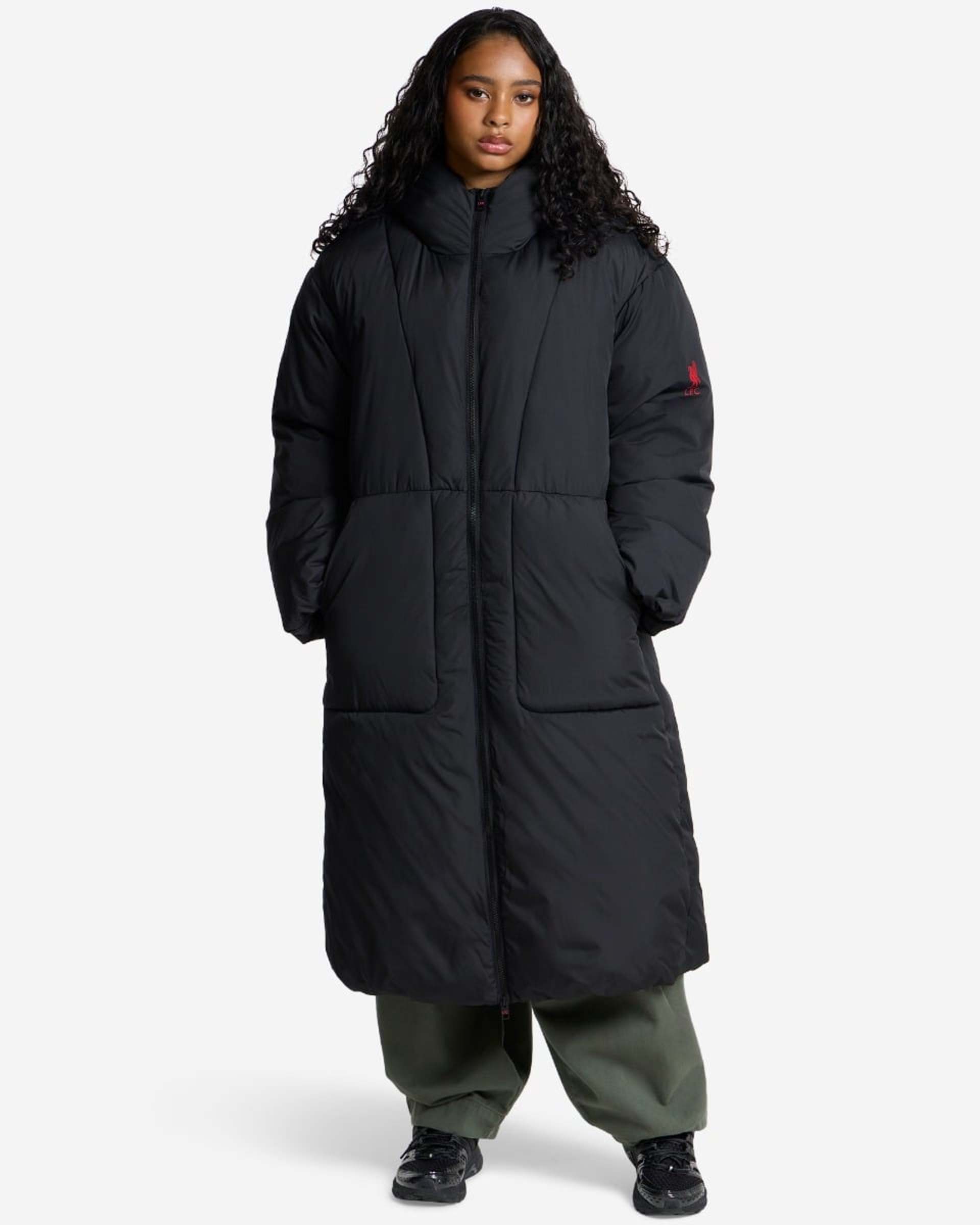LFC Lange Puffa-Jacke für Damen, Schwarz - Image 1