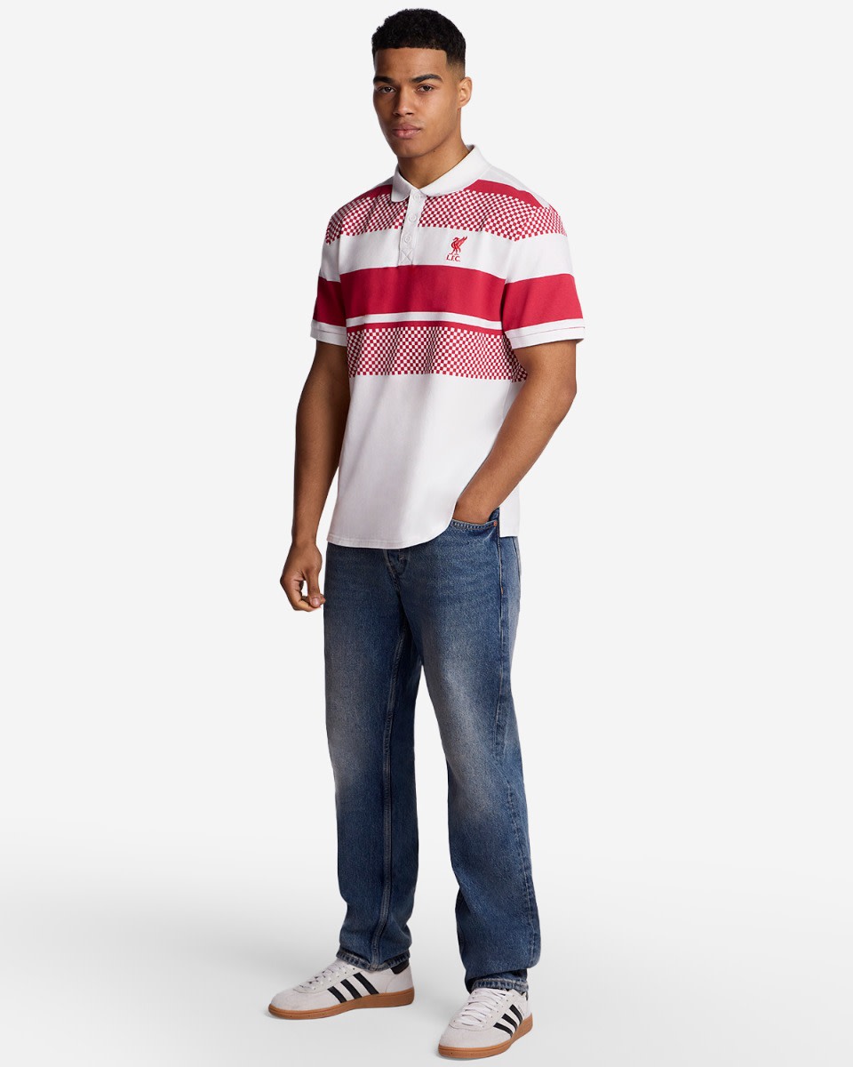 LFC 成人条纹 Polo 衫白色 - Image 4