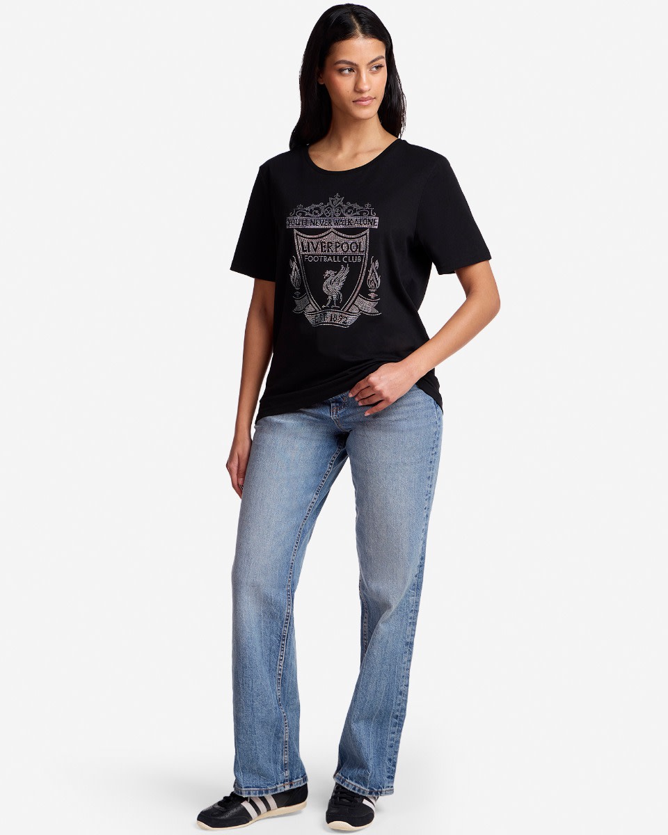 LFC Womens Diamanté Tee Black - Image 4