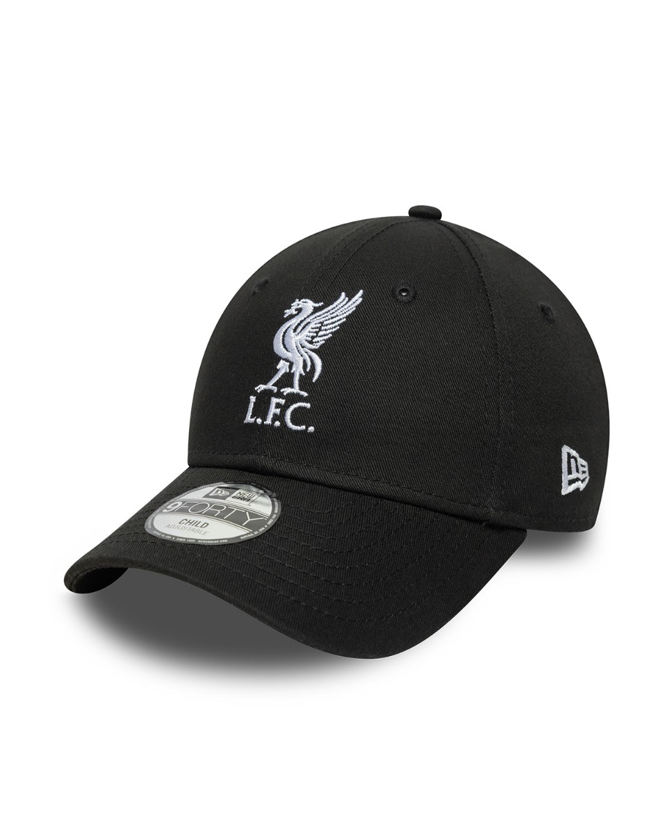 LFC New Era Kids 9FORTY Liverbird Cap Black & White - Image 1