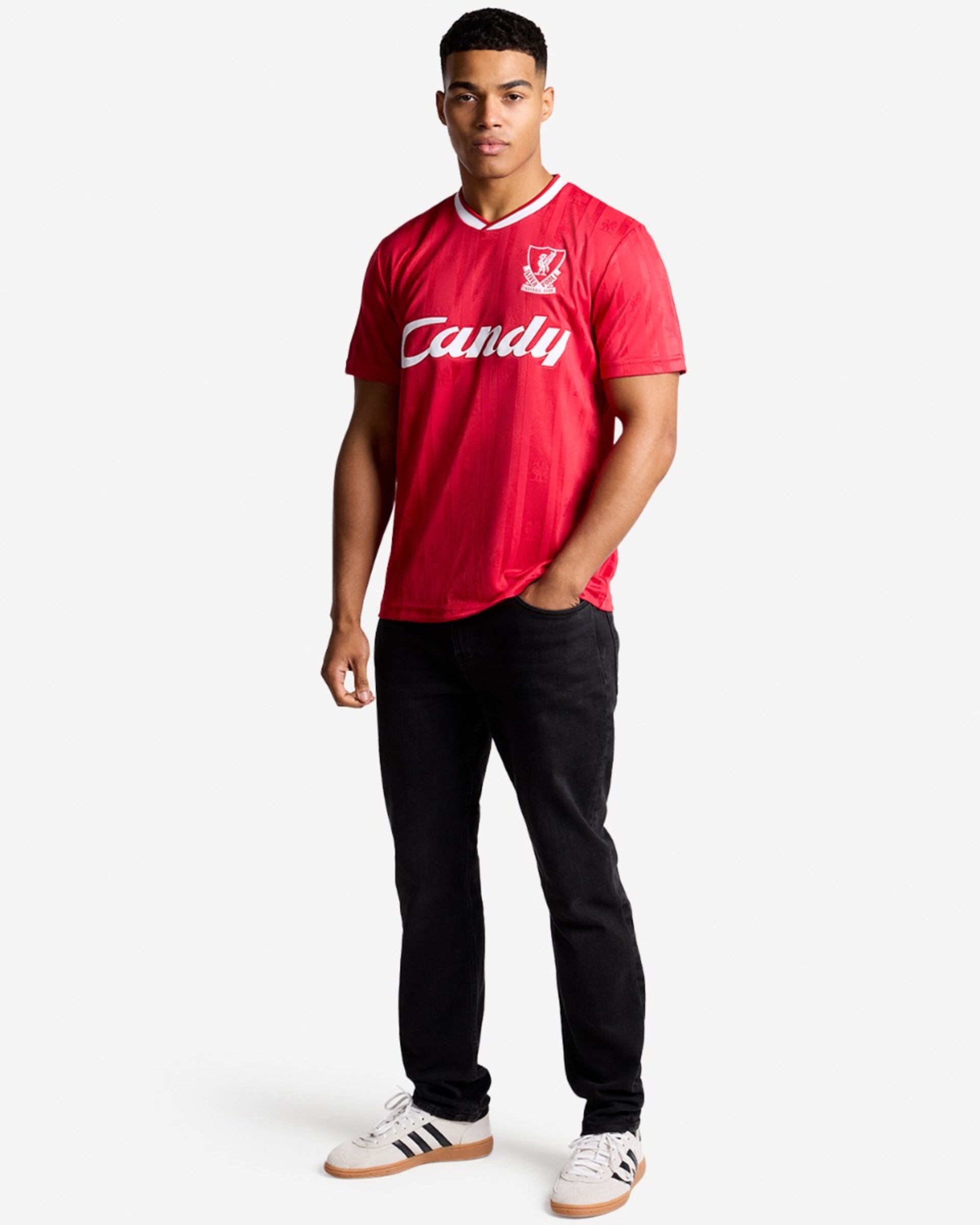 LFC เสื้อเชิ้ตโฮมสำหรับผู้ใหญ่ย้อนยุค 87-89 ลูกอมแดง - Image 3