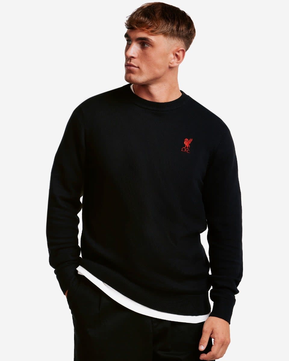 Sweat-shirt en tricot à col rond LFC pour homme, noir - Image 1