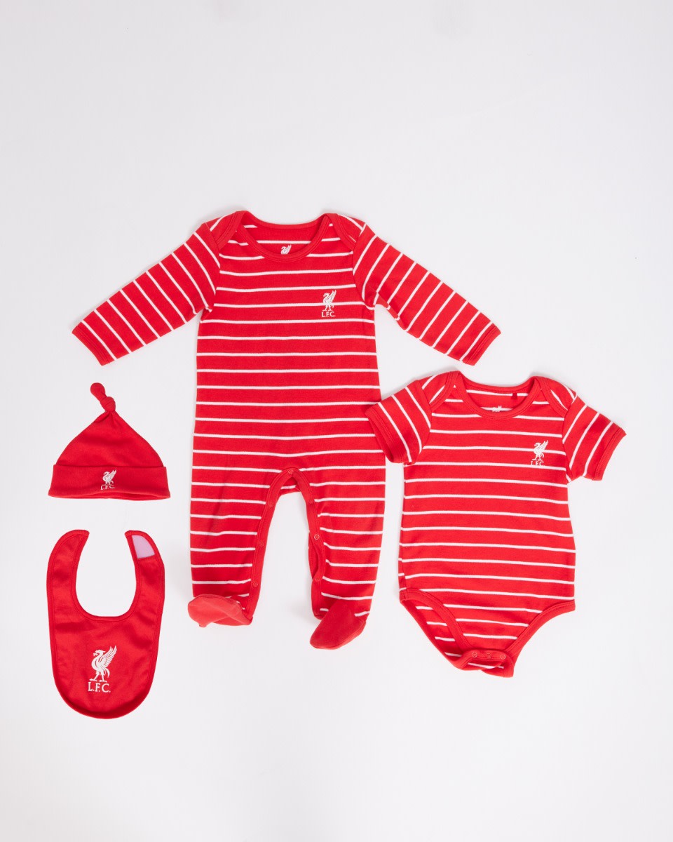 LFC 4 Piece Red Striped Babywear Set - Image 1