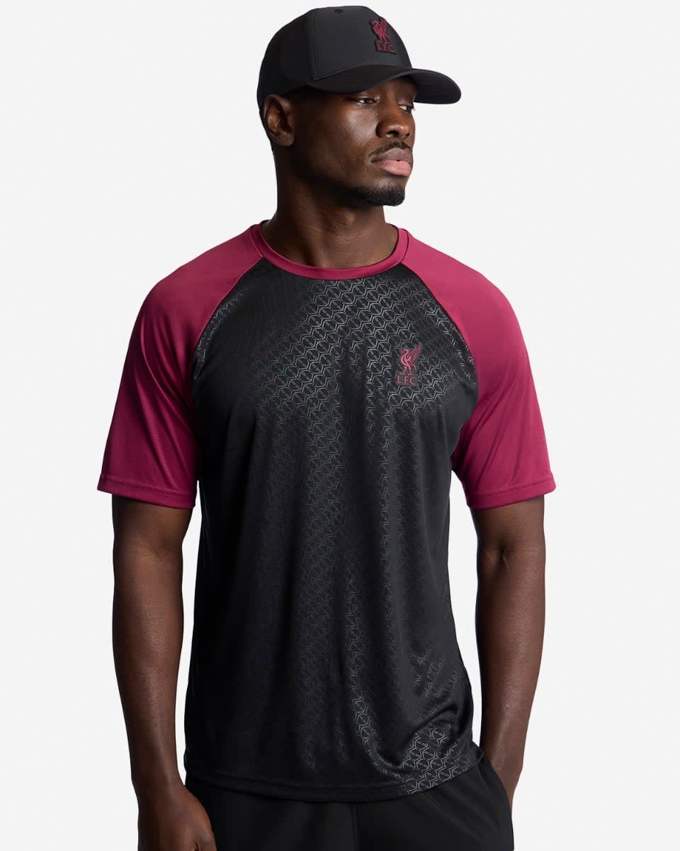 LFC Mens Embossed Tee Black & Red - Image 1